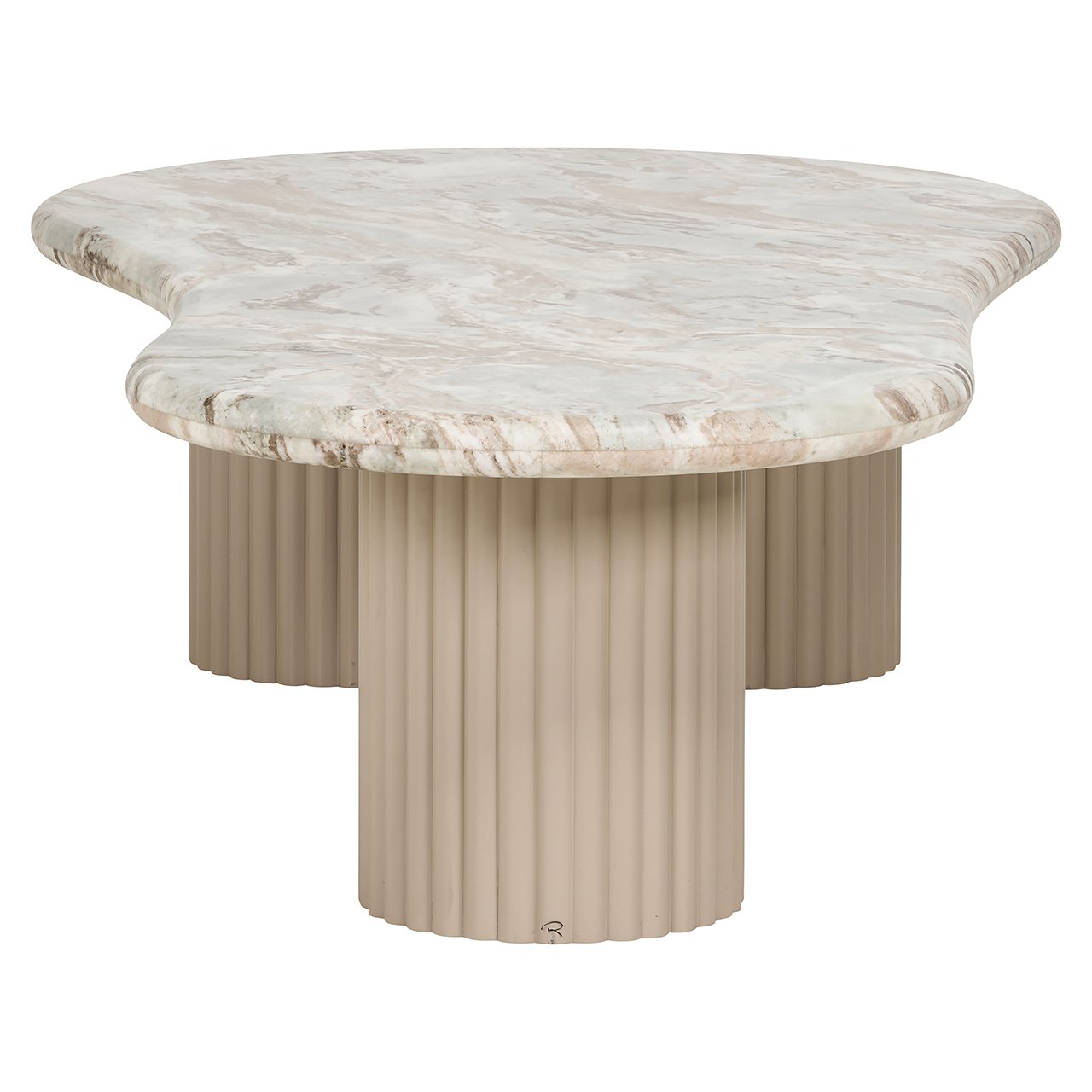 Beiger CORONEL Couchtisch mit Marmorplatte