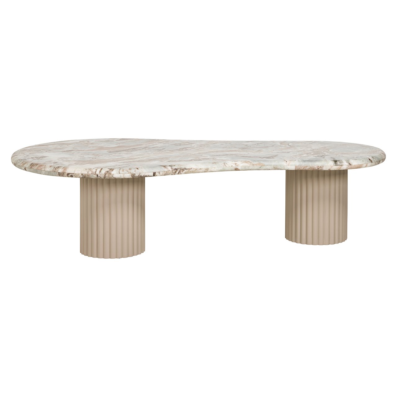 Beiger CORONEL Couchtisch mit Marmorplatte