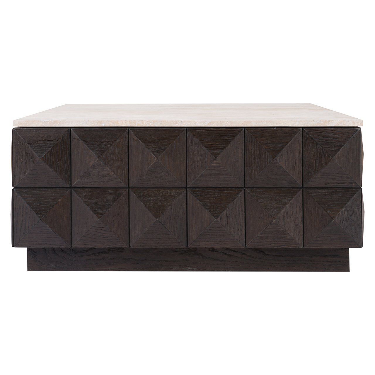 Couchtisch CLAREMONT braun mit beigem Tischplatte
