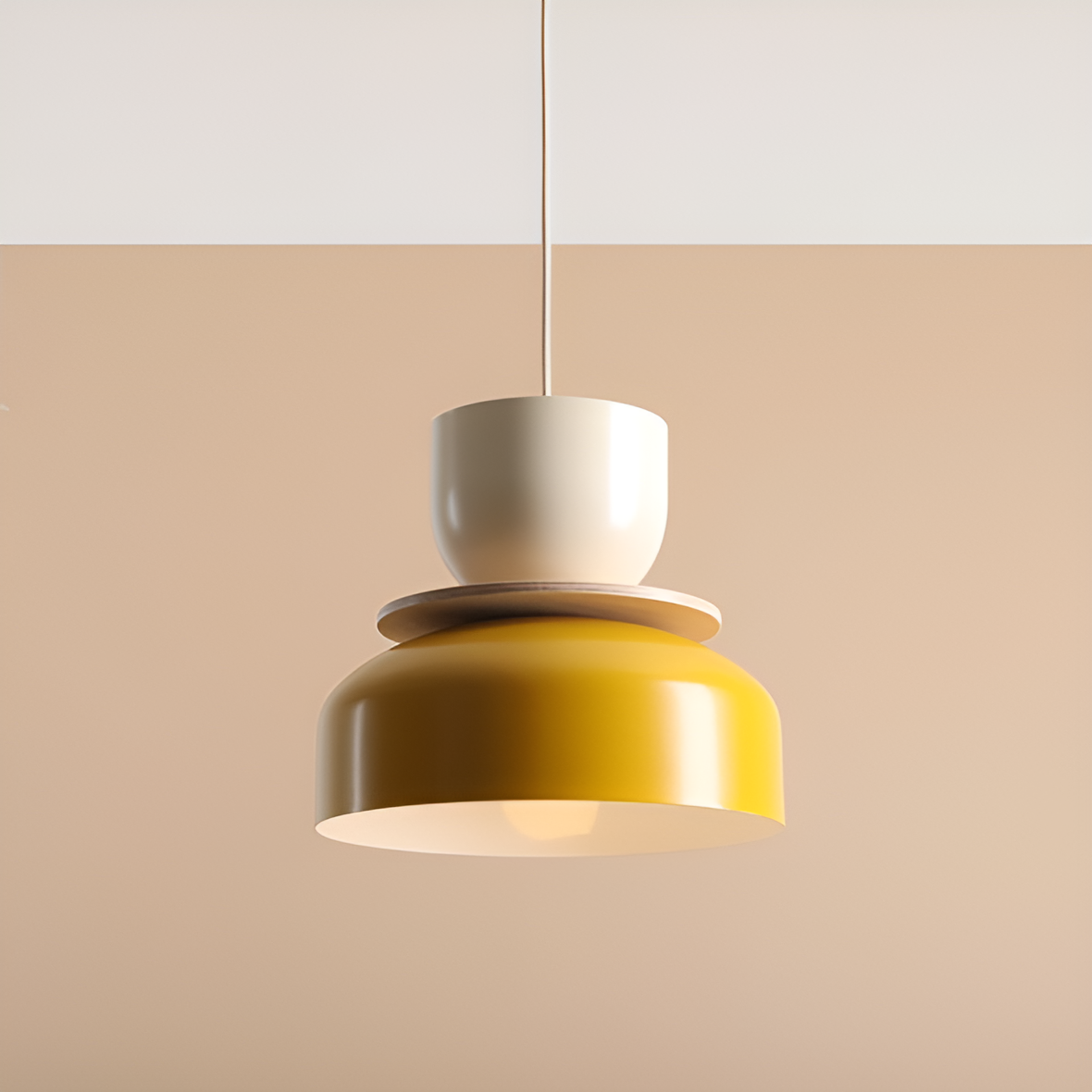 Lampa wisząca UTO kremowy z żółtym