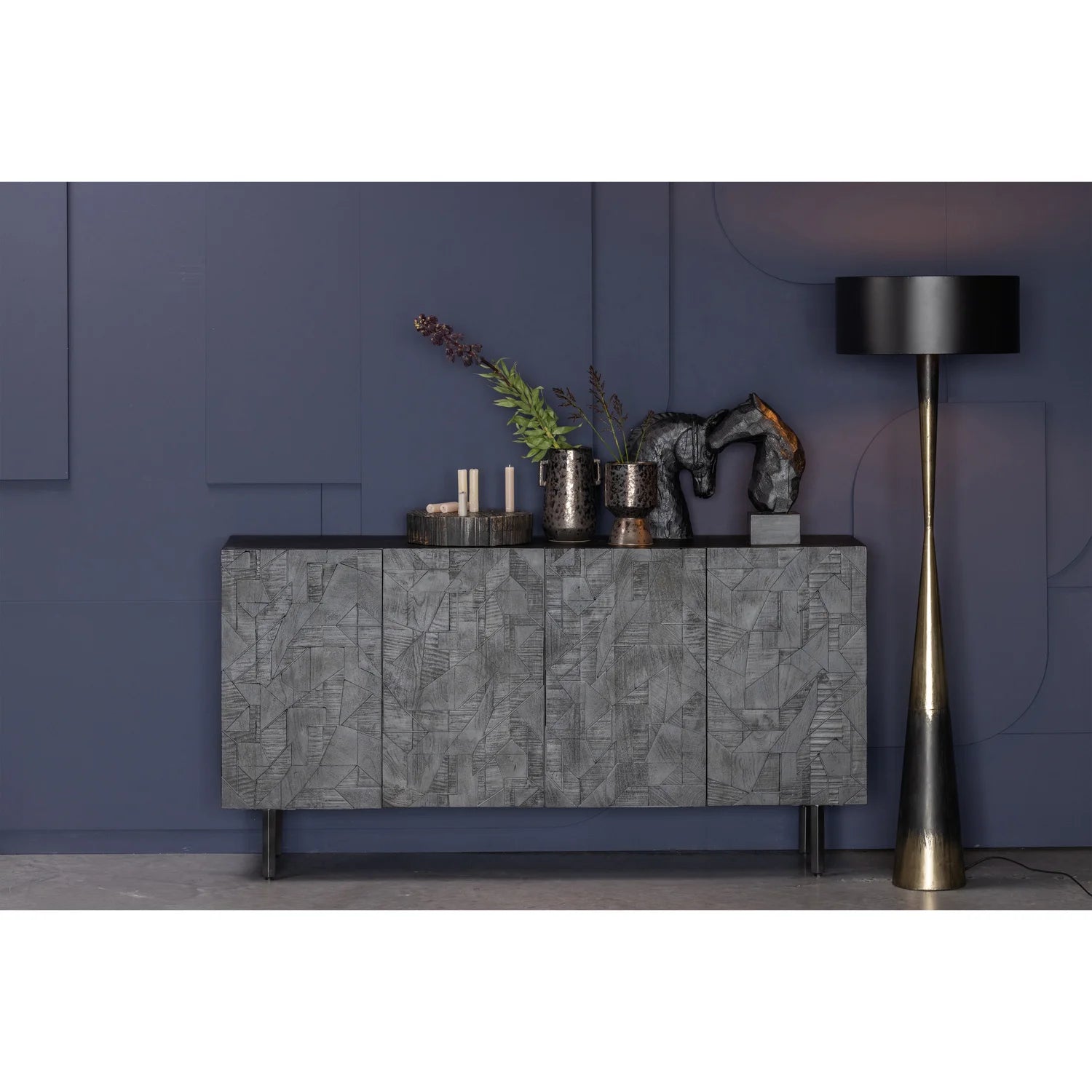 Komoda COUNTER czarne drewno mango
