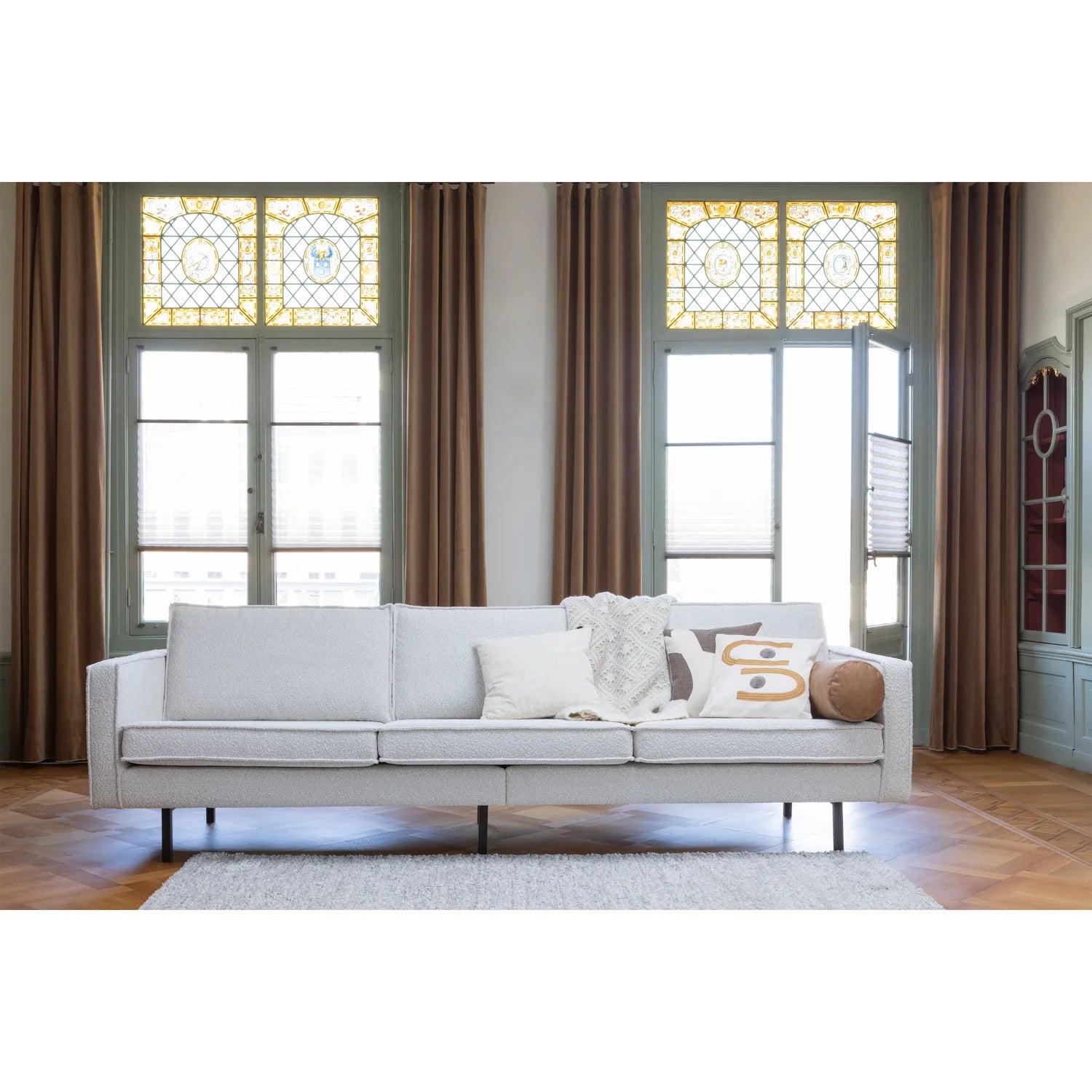 Sofa 3-osobowa RODEO kremowy bouclé