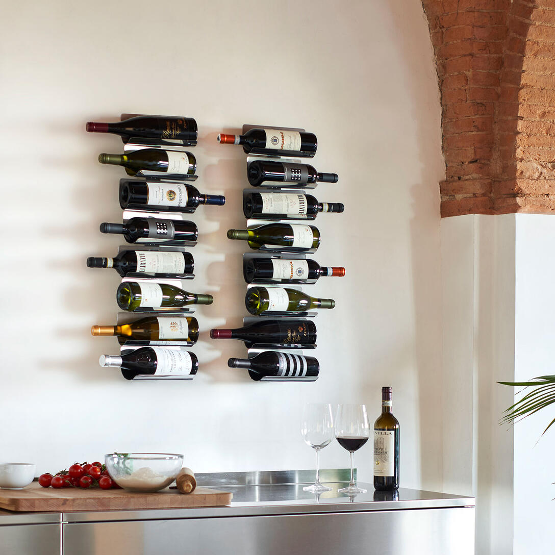 Stojak wiszący na wino PTOLOMEO VINO brązowy