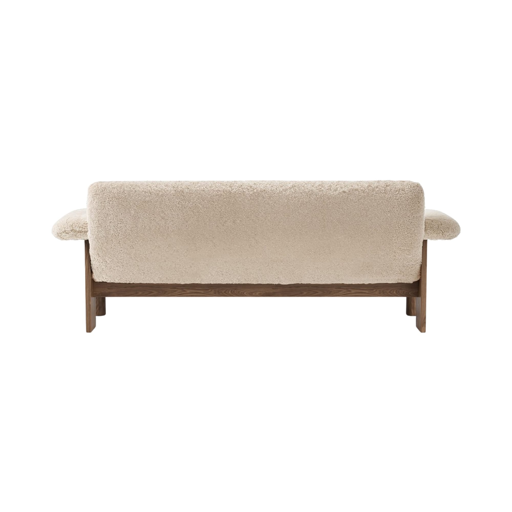 Sofa BRASILIA skóra owcza z orzechową podstawą