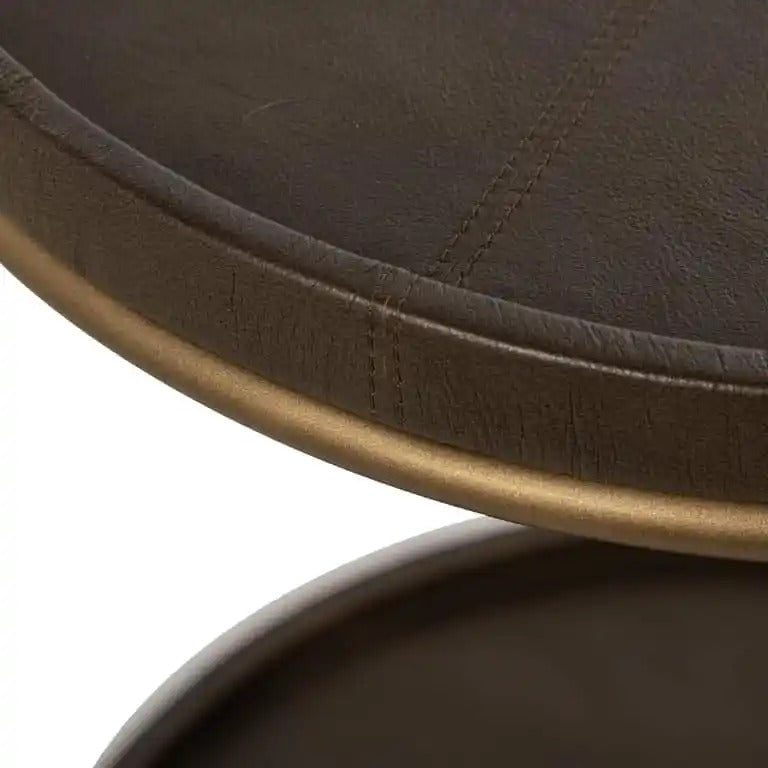 ZILLON round side table brown with gold