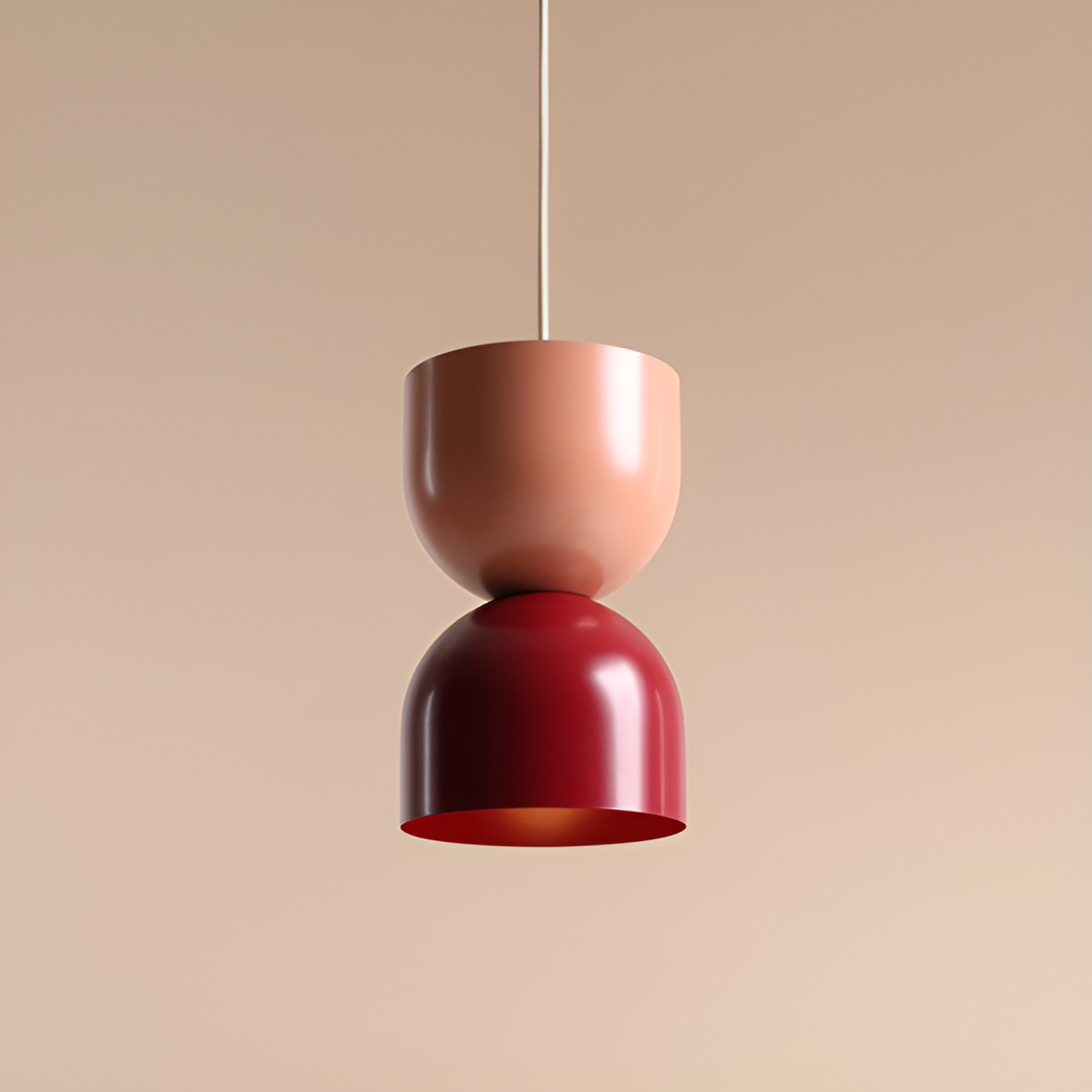 Lampa wisząca LUI koralowy z bordowym