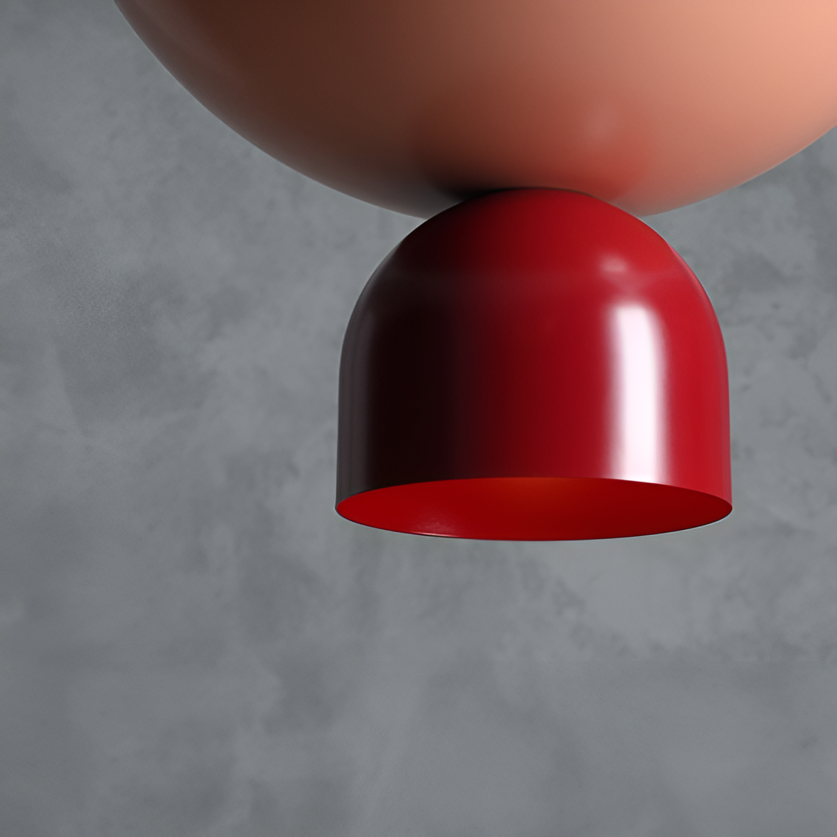 Lampa wisząca ILIA koralowy z czerwonym