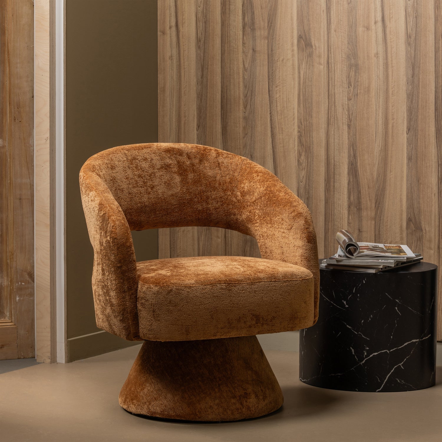 Caramel Ebba rotary armchair