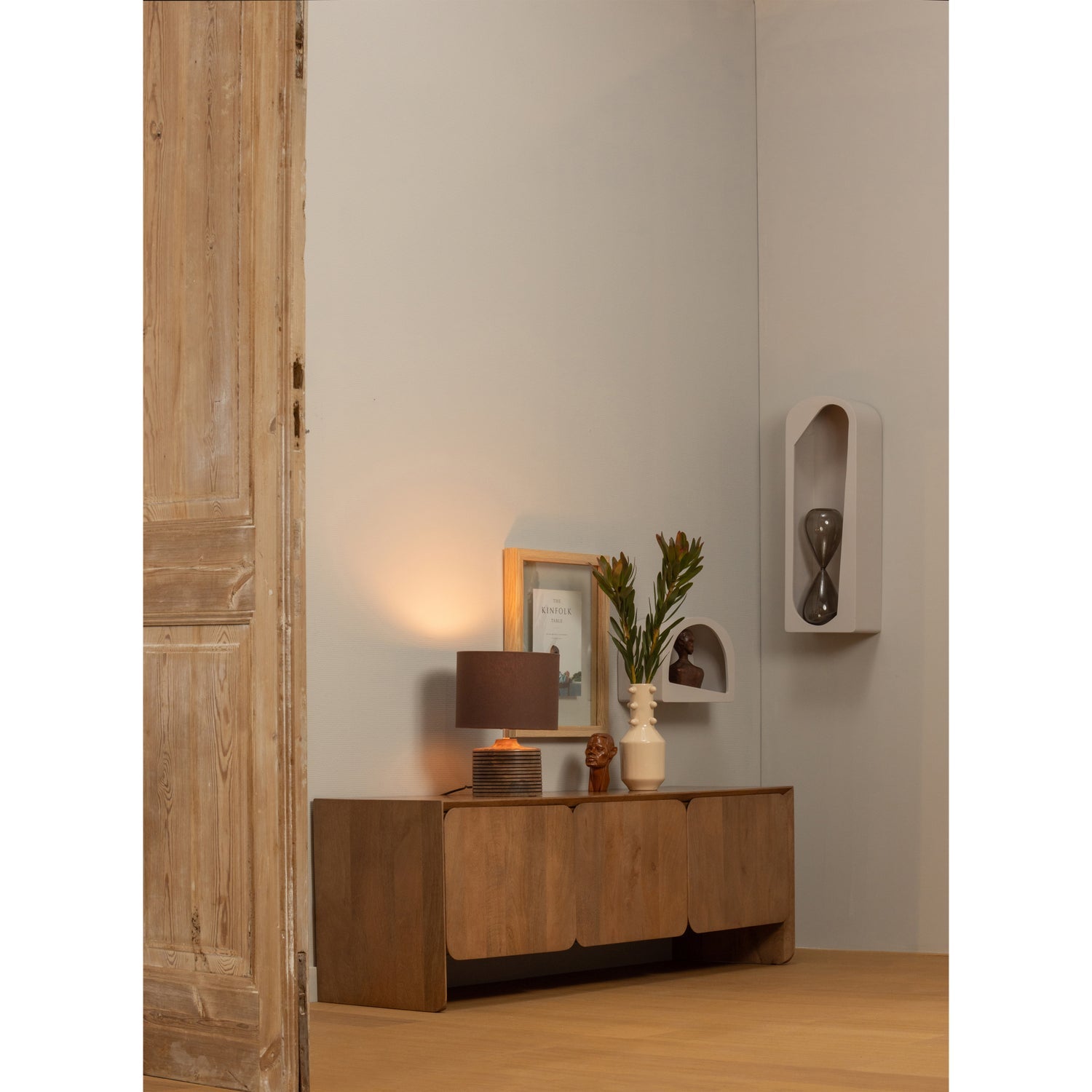 Lampa stołowa MENZO drewno mango