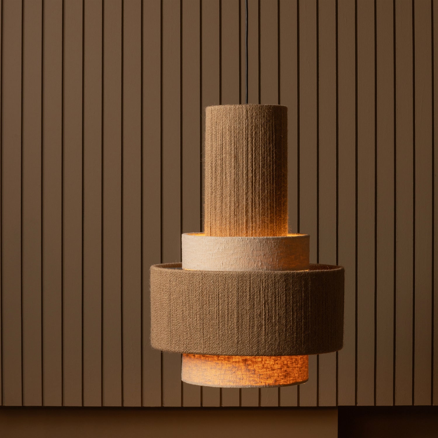 Lampa wisząca PELLE beżowy sznur