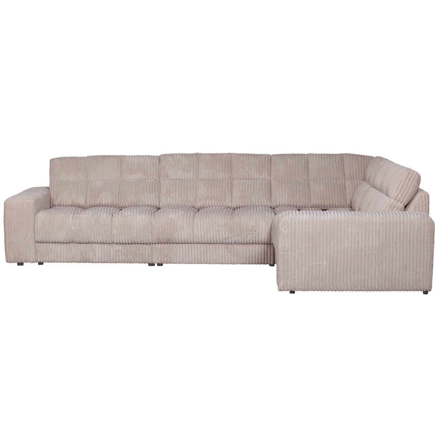 Sofa narożna prawostronna SECOND DATE kremowy sztruks