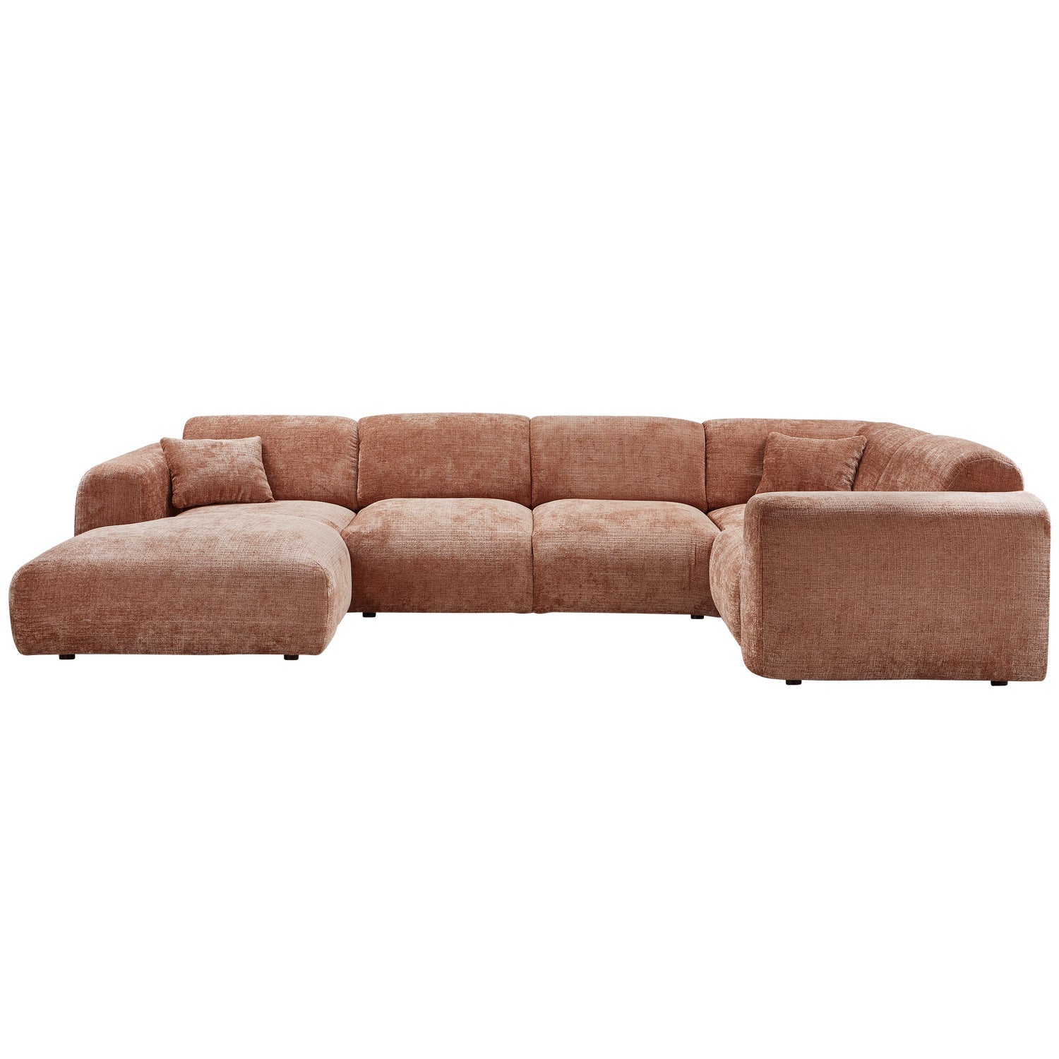 Panorama-Ecksofa rechts CLOUD Terrakotta