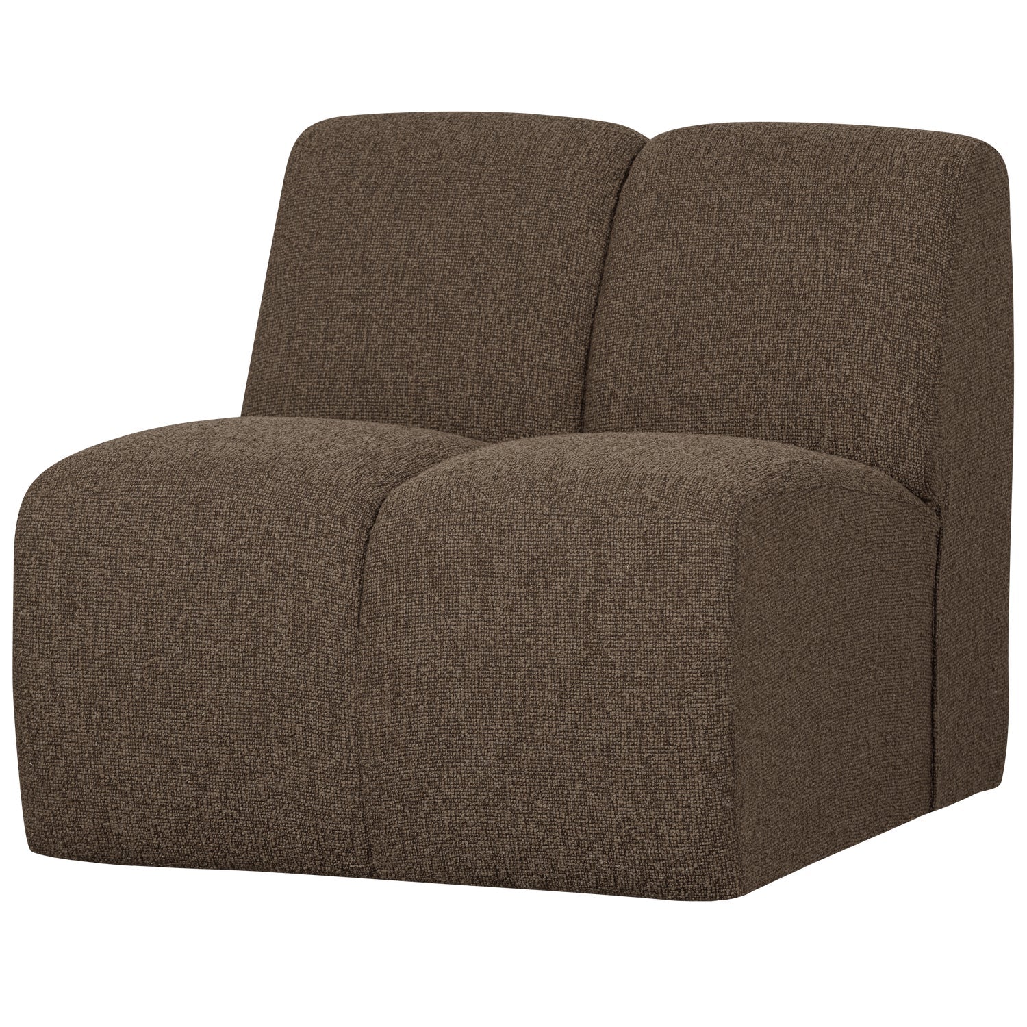 Modulares Sofa MOJO - 1-sitziges Element in dunkelbraunem Bouclé
