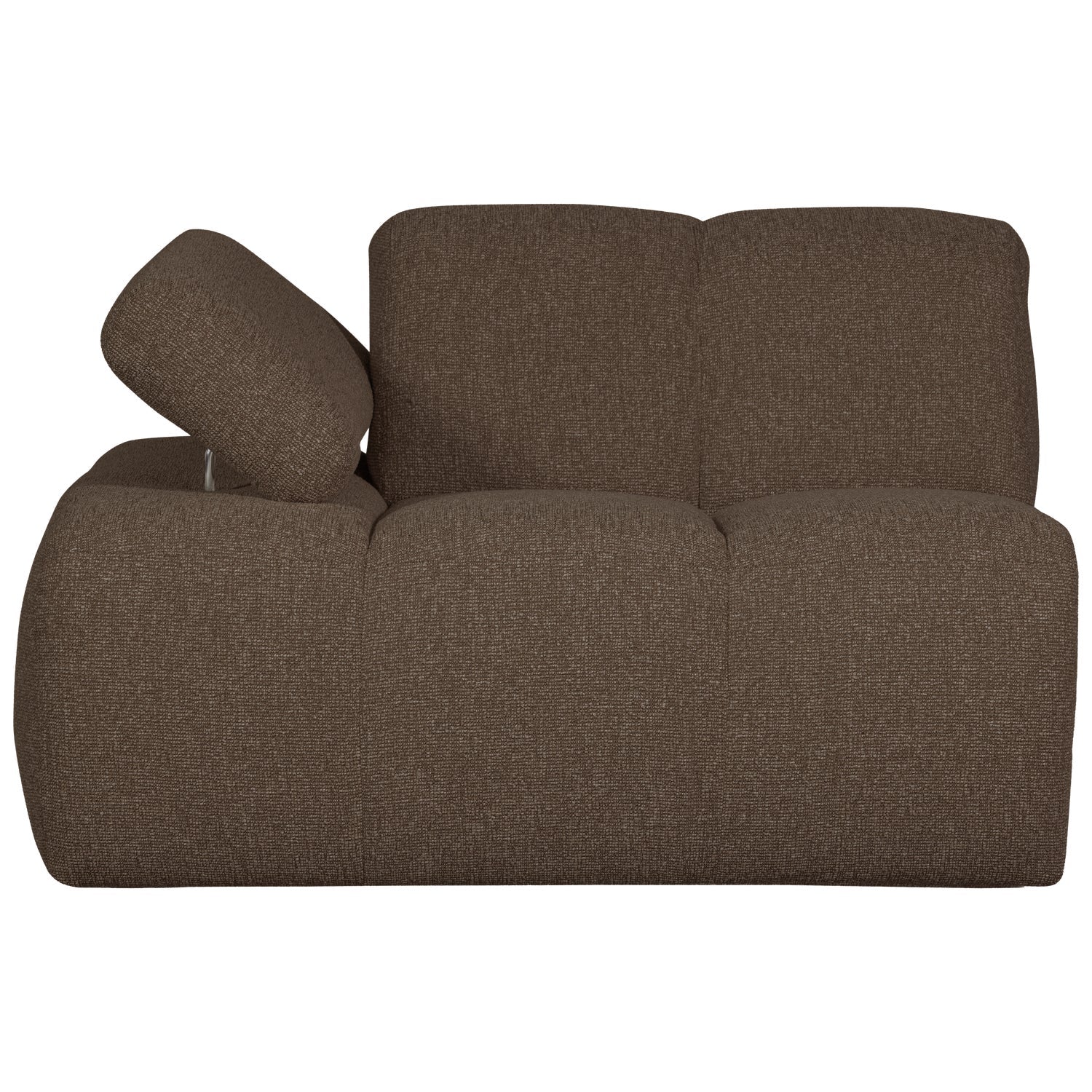 Modulares Sofa MOJO - linkes Element in dunkelbraunem Bouclé