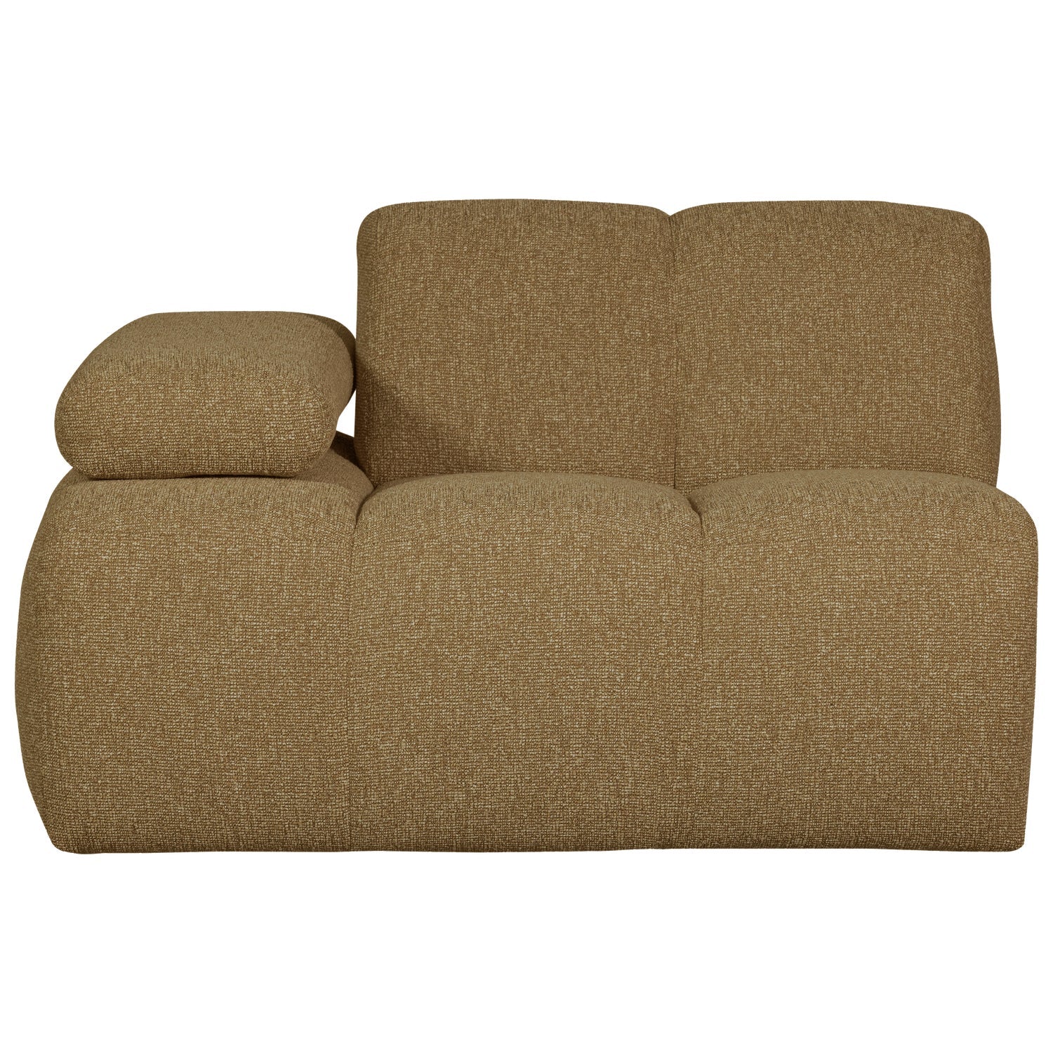 Modulares Sofa MOJO - linkes Element in dunklem Honig-Bouclé
