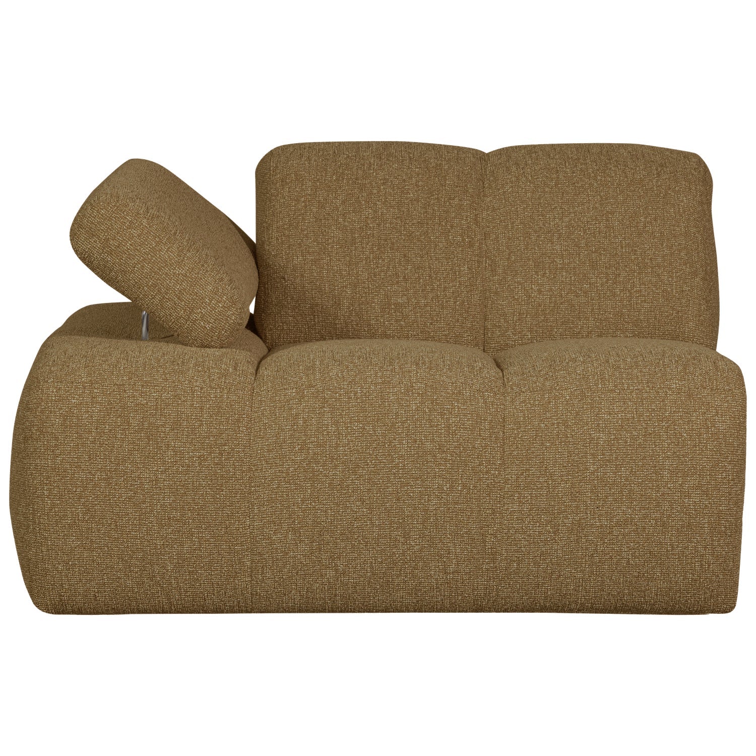 Modulares Sofa MOJO - linkes Element in dunklem Honig-Bouclé