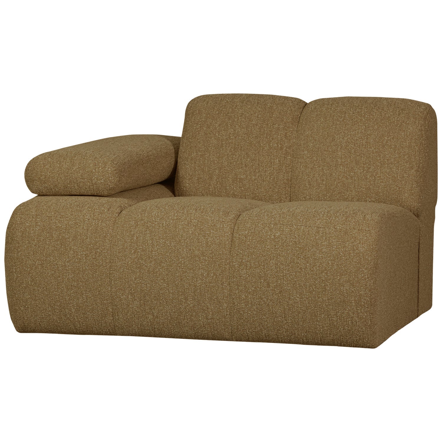 Modulares Sofa MOJO - linkes Element in dunklem Honig-Bouclé