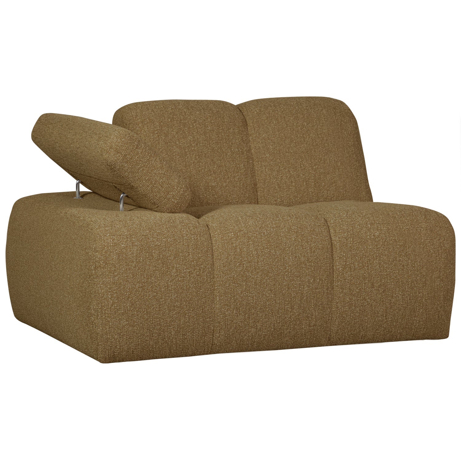 Modulares Sofa MOJO - linkes Element in dunklem Honig-Bouclé