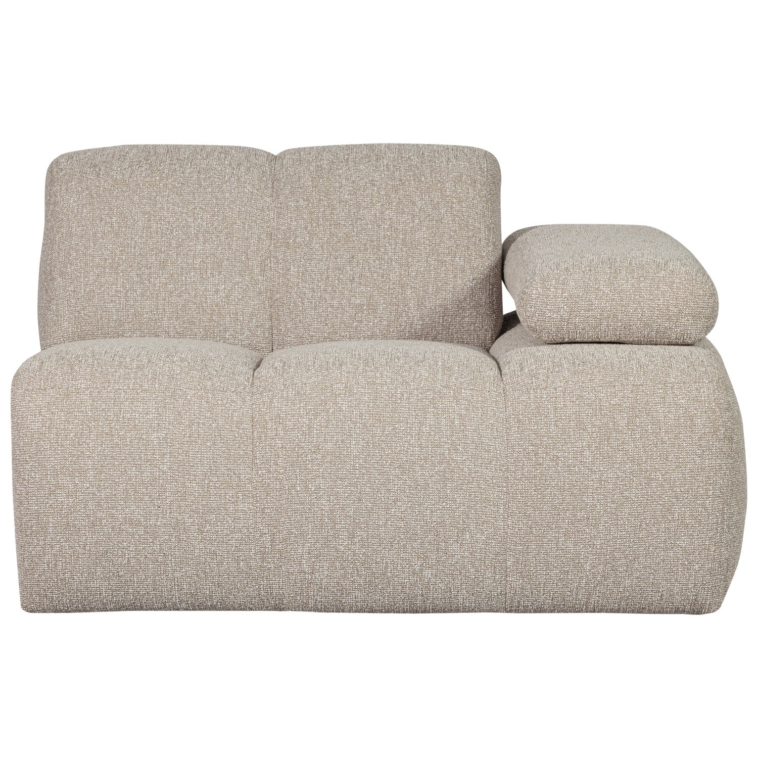 Sofa modułowa MOJO - element prawostronny beżowy melanż bouclé
