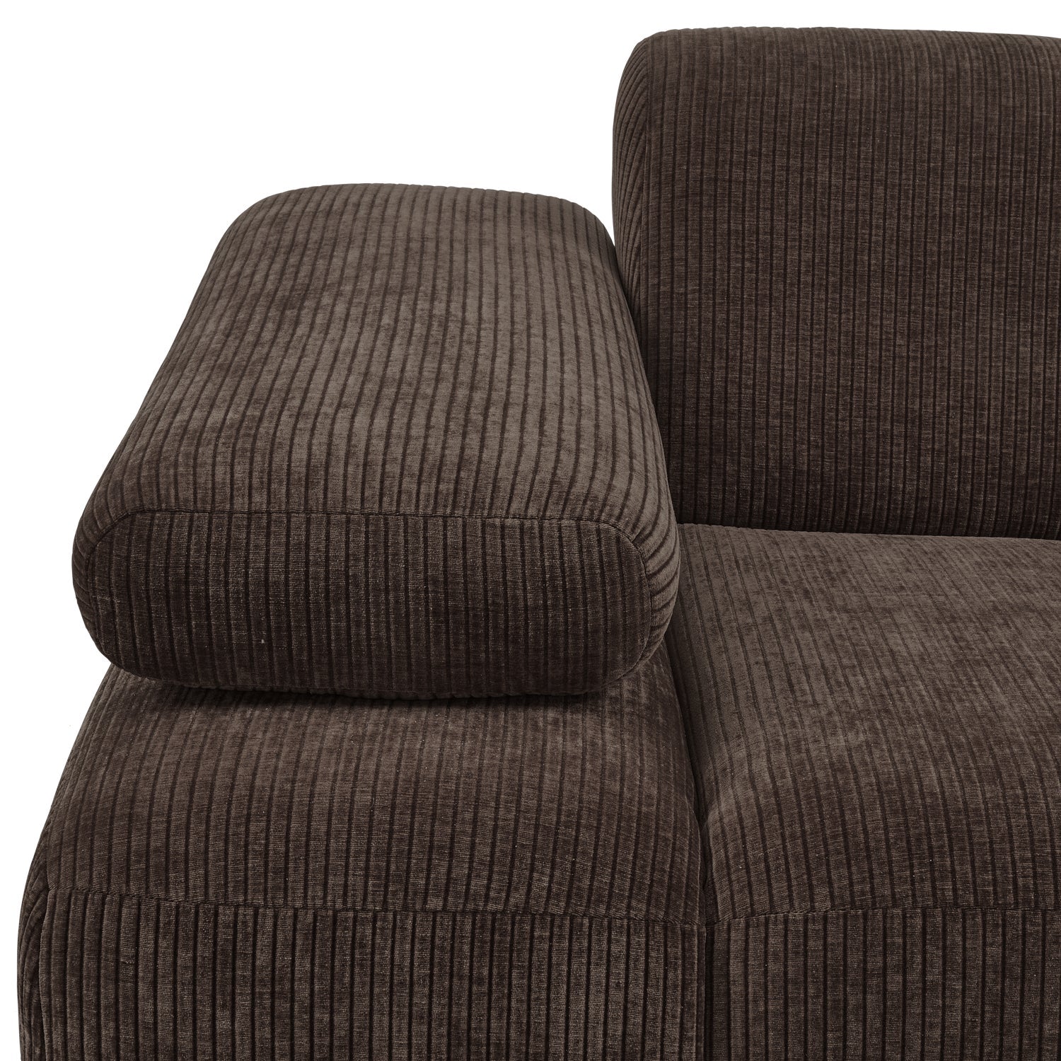 Sofa modułowa MOJO - element lewostronny ciemnobrązowy sztruks