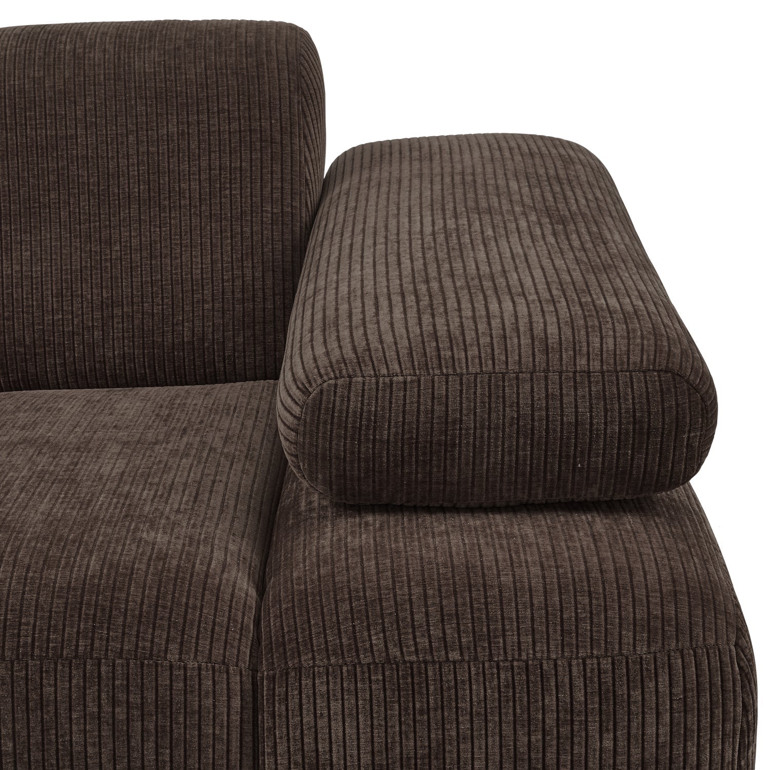 Sofa modułowa MOJO - element prawostronny ciemnobrązowy sztruks