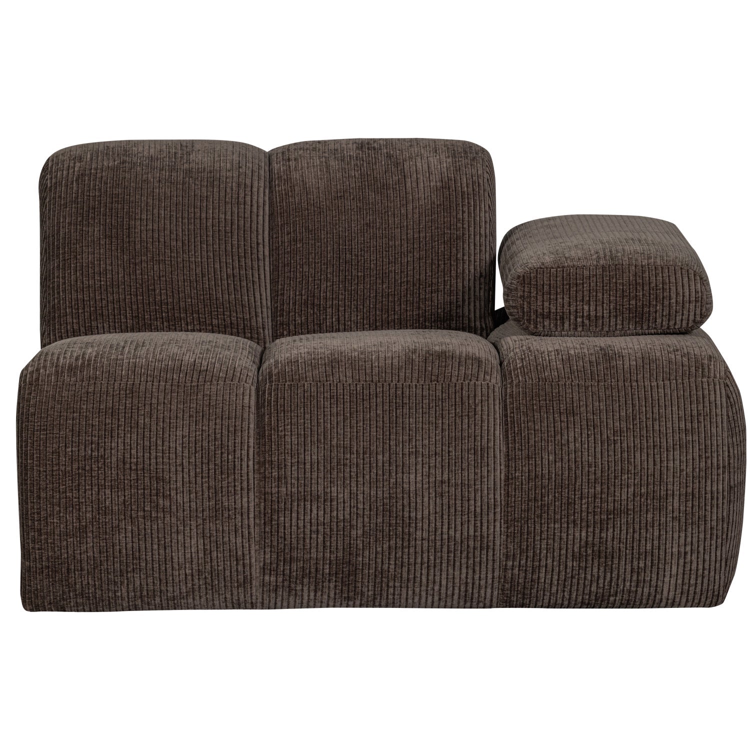 MOJO modular sofa - right-side element dark brown corduroy