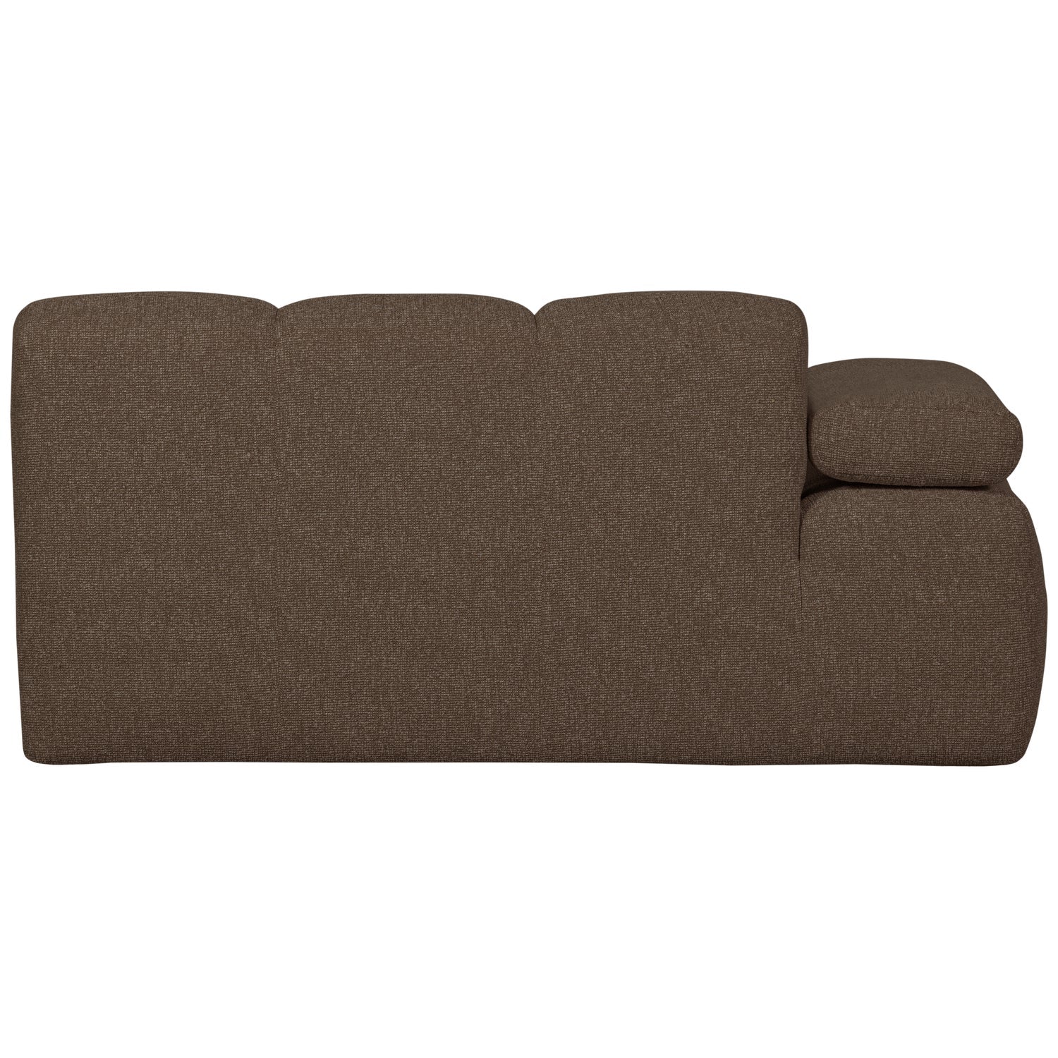 Modulares Sofa MOJO - 1,5-sitziges Element linksseitig in dunkelbraunem Bouclé