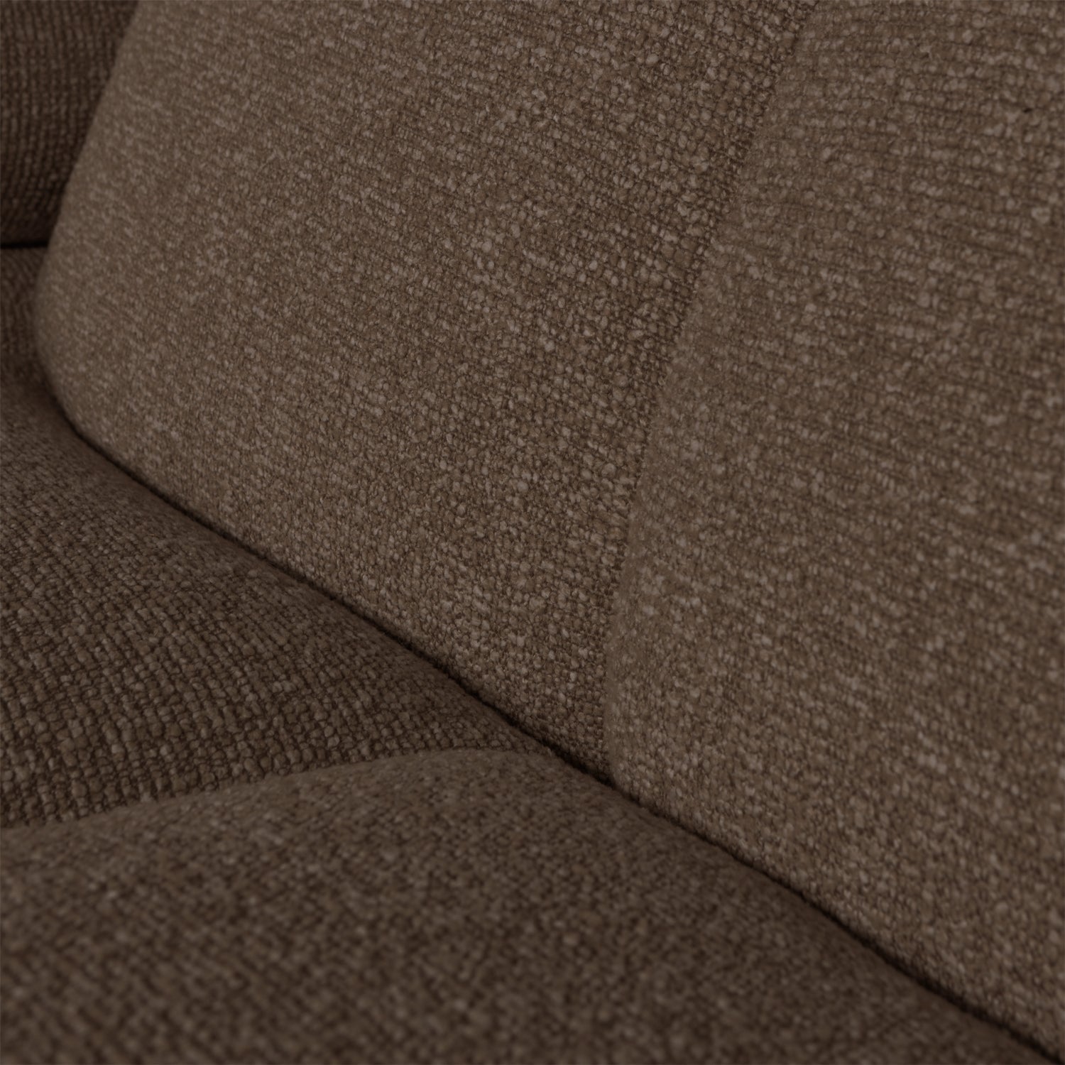 Modulares Sofa MOJO - 1,5-sitziges Element linksseitig in dunkelbraunem Bouclé