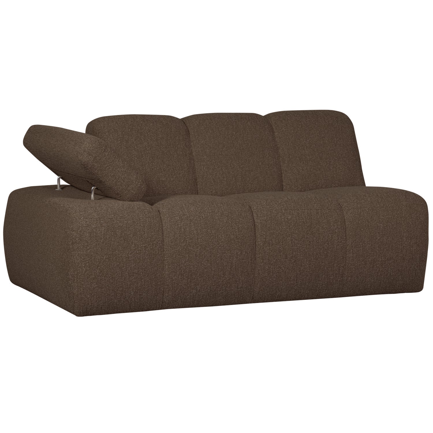 Modulares Sofa MOJO - 1,5-sitziges Element linksseitig in dunkelbraunem Bouclé