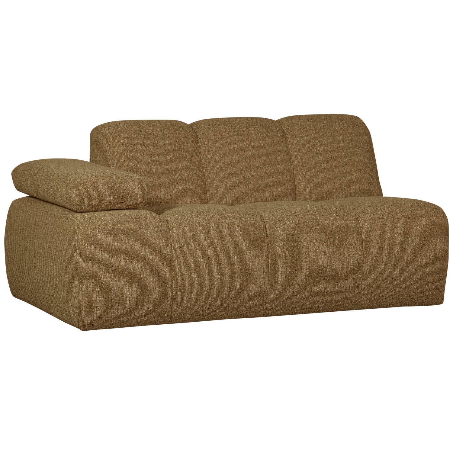 Modulares Sofa MOJO - 1,5-sitziges Element linksseitig in dunklem Honig-Bouclé