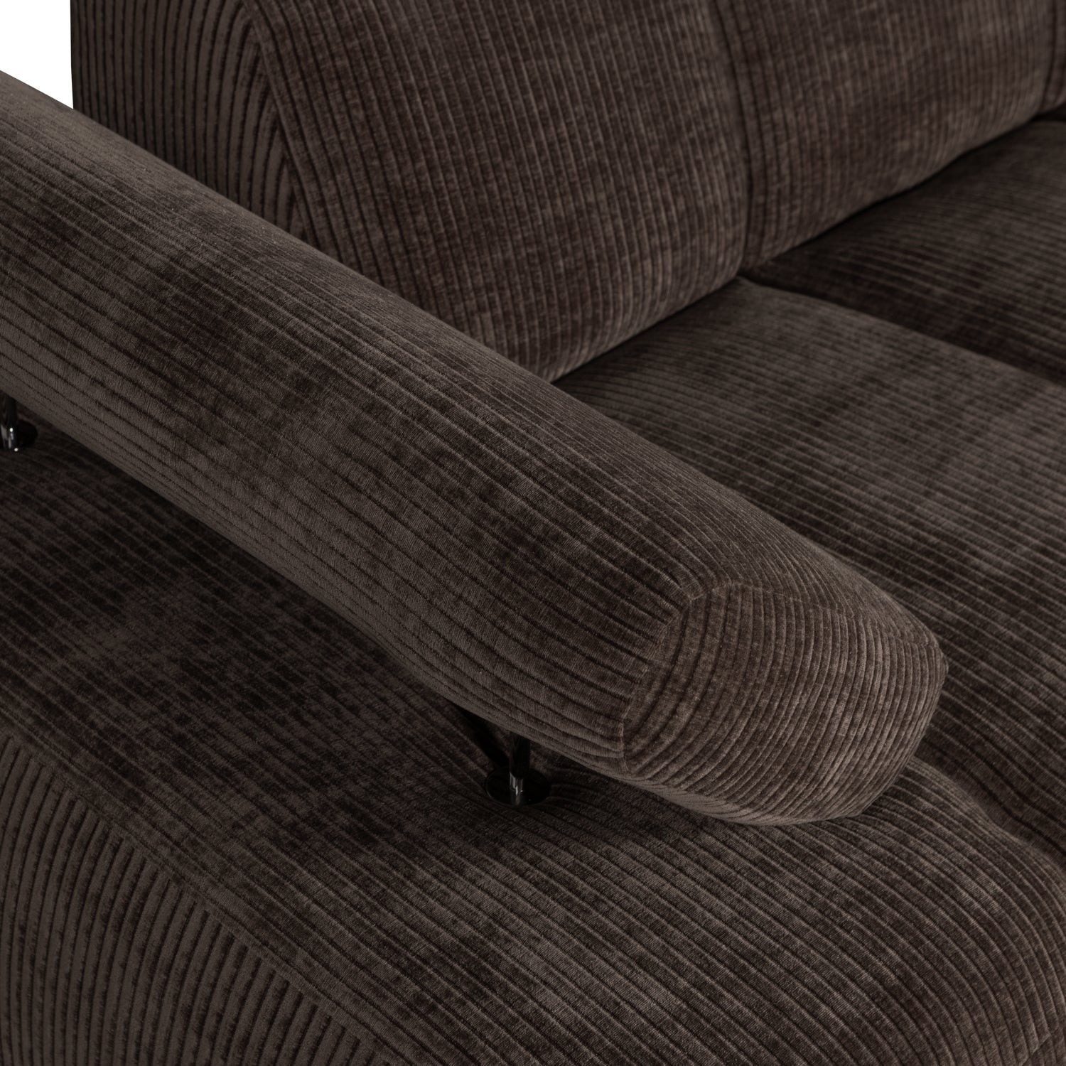 Modulares Sofa MOJO - 1,5-sitziges Element linksseitig in dunkelbraunem Cord