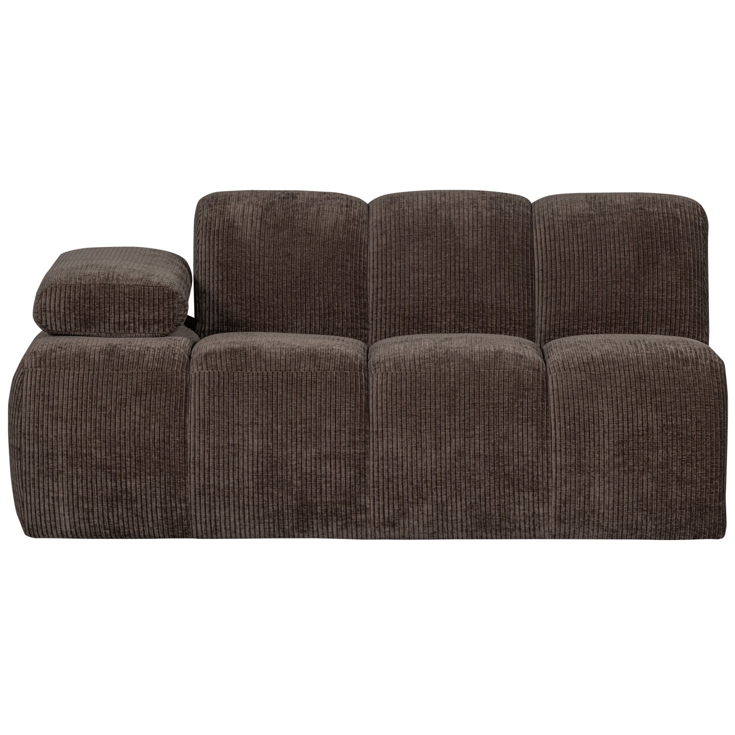 Modulares Sofa MOJO - 1,5-sitziges Element linksseitig in dunkelbraunem Cord