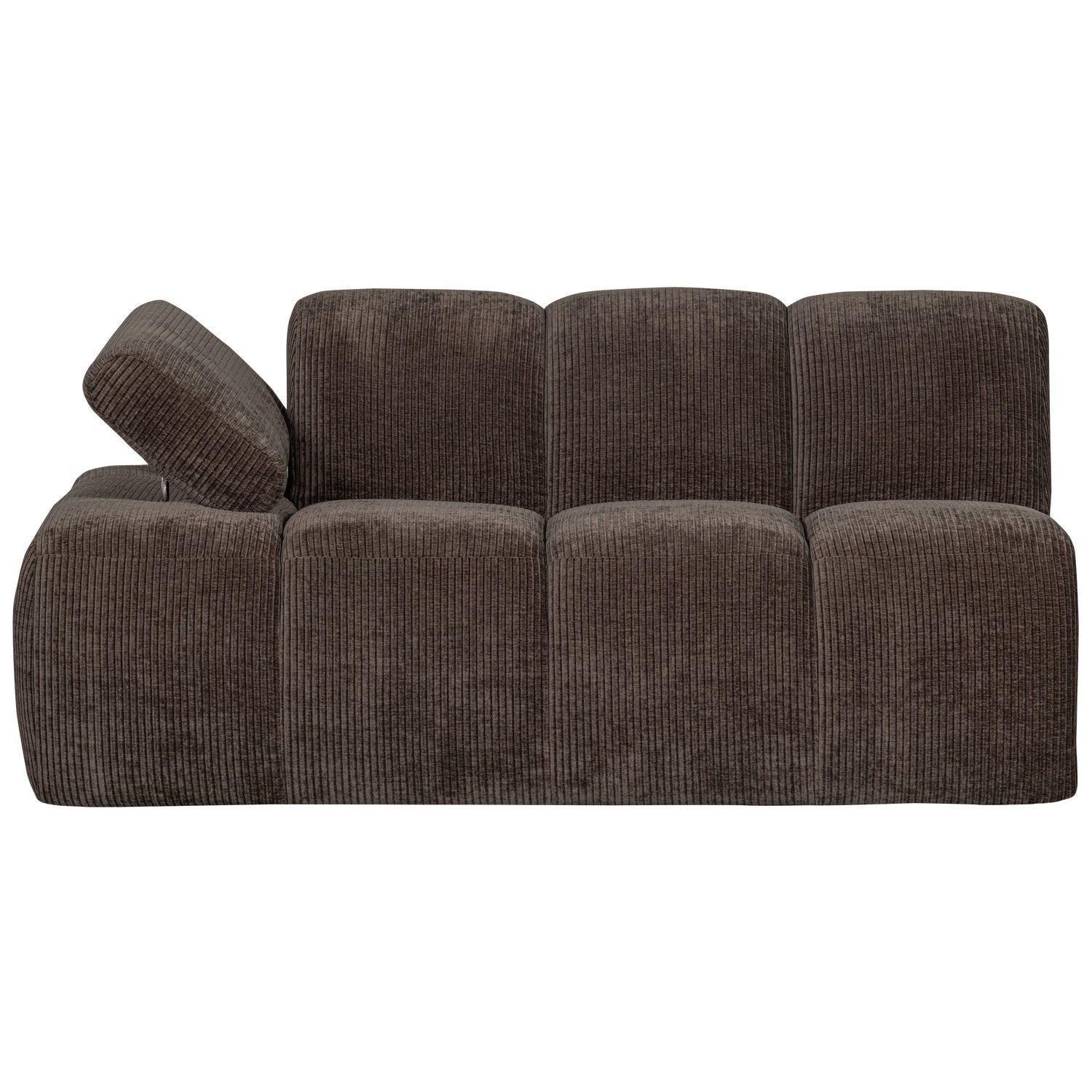 Modulares Sofa MOJO - 1,5-sitziges Element linksseitig in dunkelbraunem Cord
