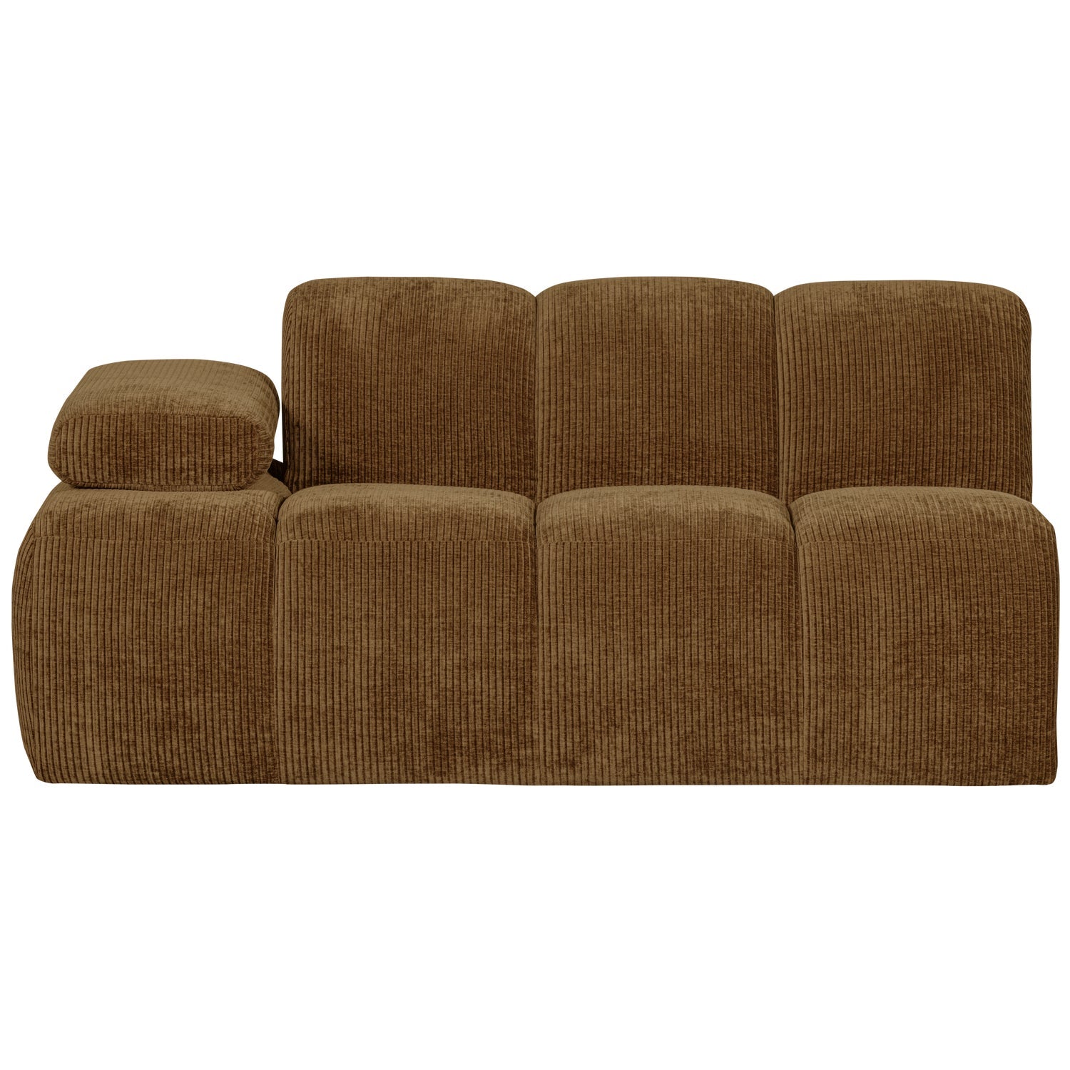 Sofa modułowa MOJO - element 1,5-osobowy lewostronny ciemny miodowy sztruks