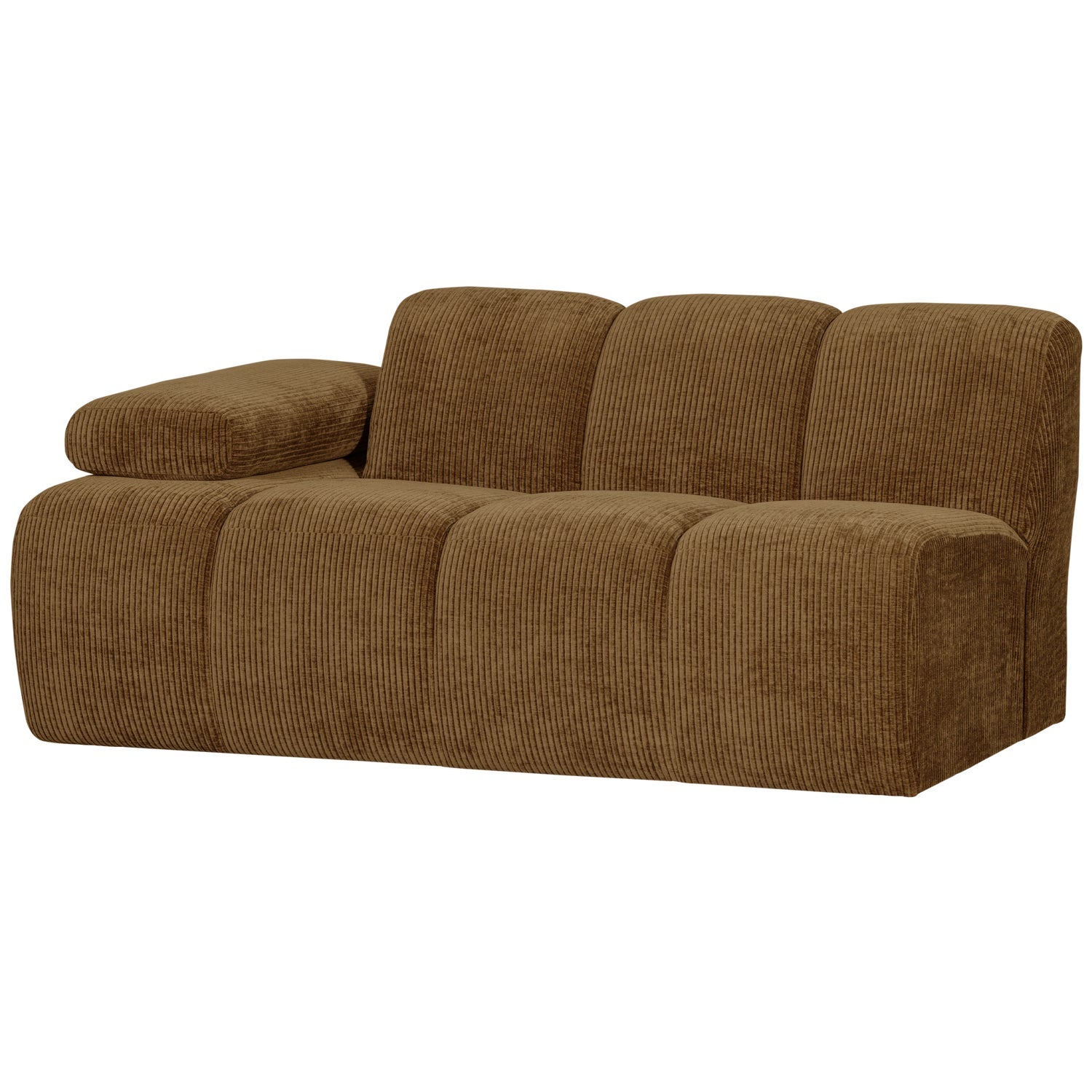 Sofa modułowa MOJO - element 1,5-osobowy lewostronny ciemny miodowy sztruks