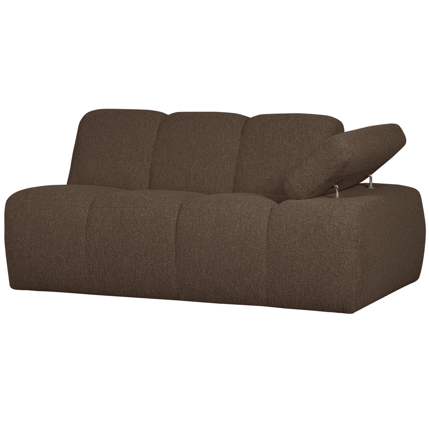 Modulares Sofa MOJO - 1,5-sitziges Element rechtsseitig in dunkelbraunem Bouclé