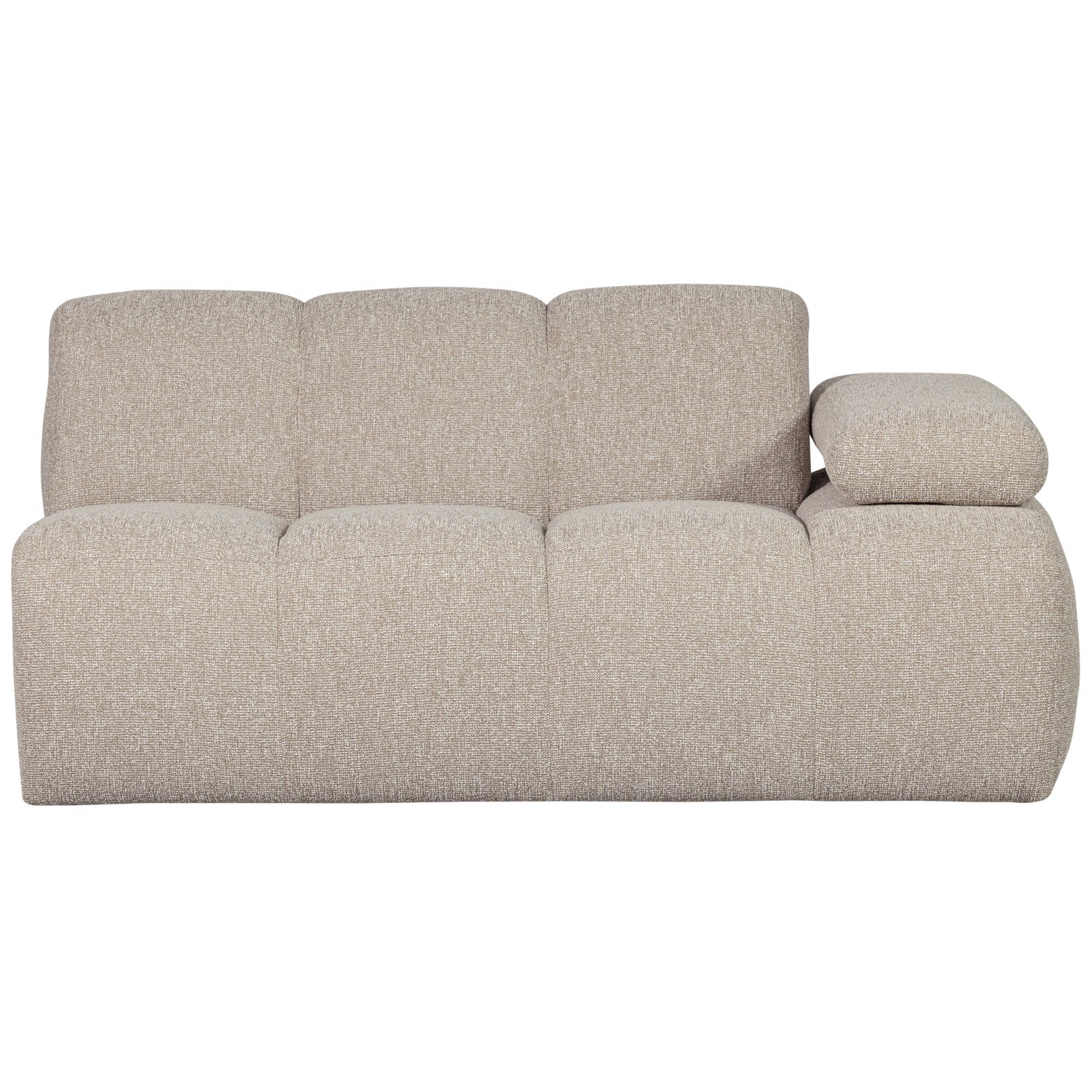 Sofa modułowa MOJO - element 1,5-osobowy prawostronny beżowy melanż bouclé