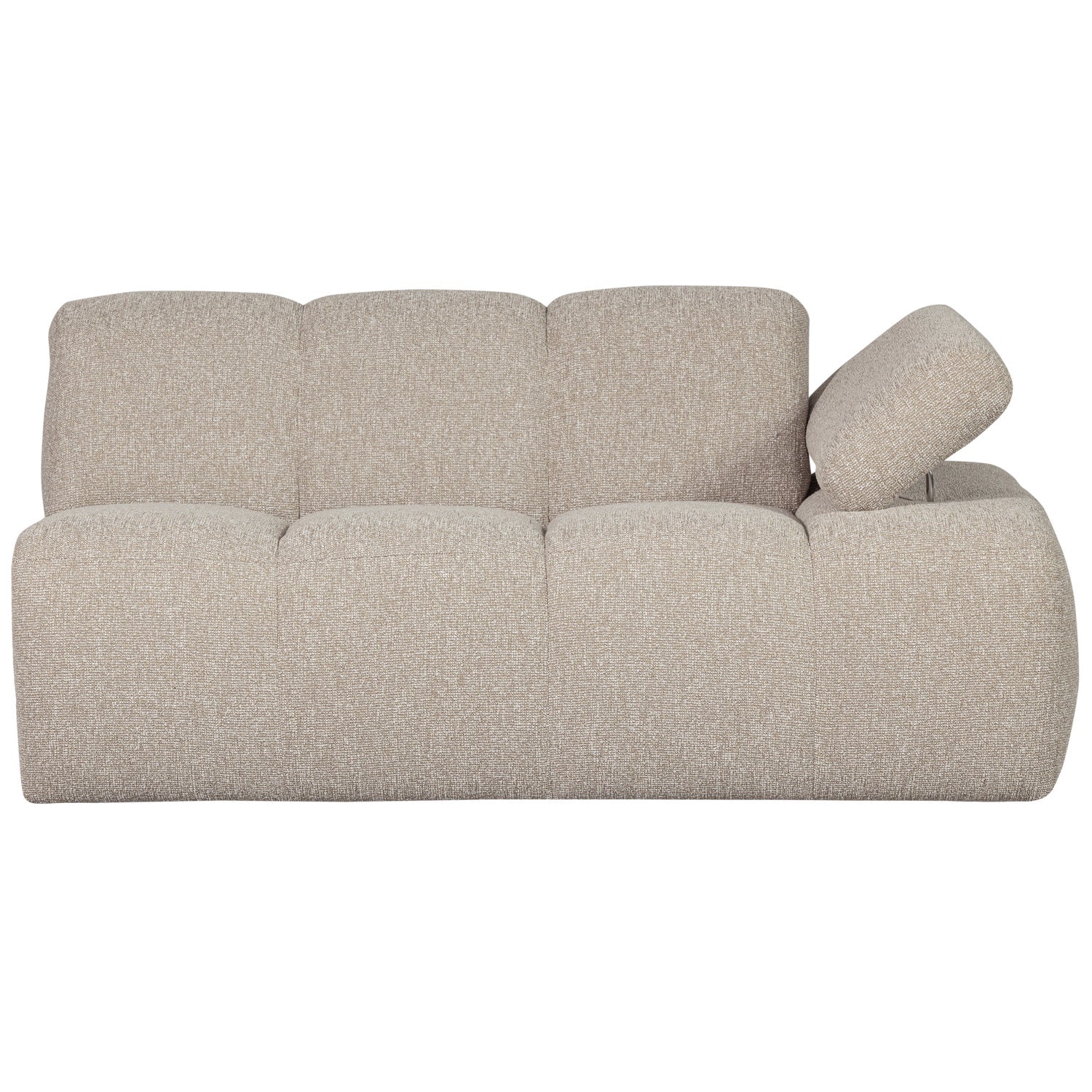 Sofa modułowa MOJO - element 1,5-osobowy prawostronny beżowy melanż bouclé