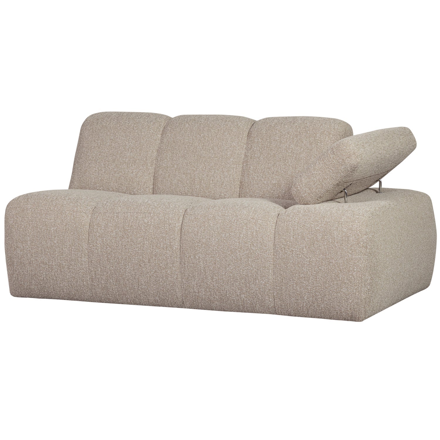 Sofa modułowa MOJO - element 1,5-osobowy prawostronny beżowy melanż bouclé
