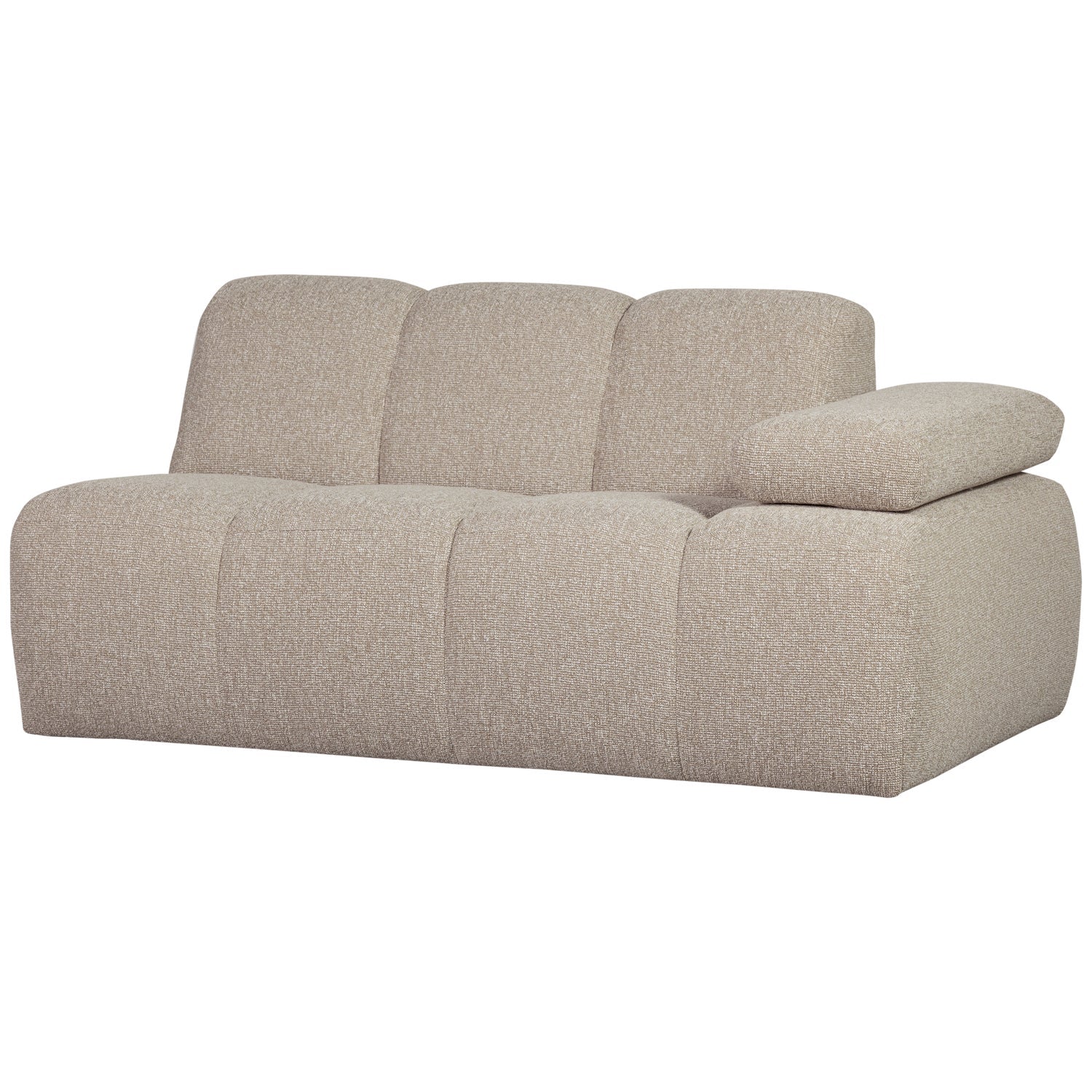 Sofa modułowa MOJO - element 1,5-osobowy prawostronny beżowy melanż bouclé
