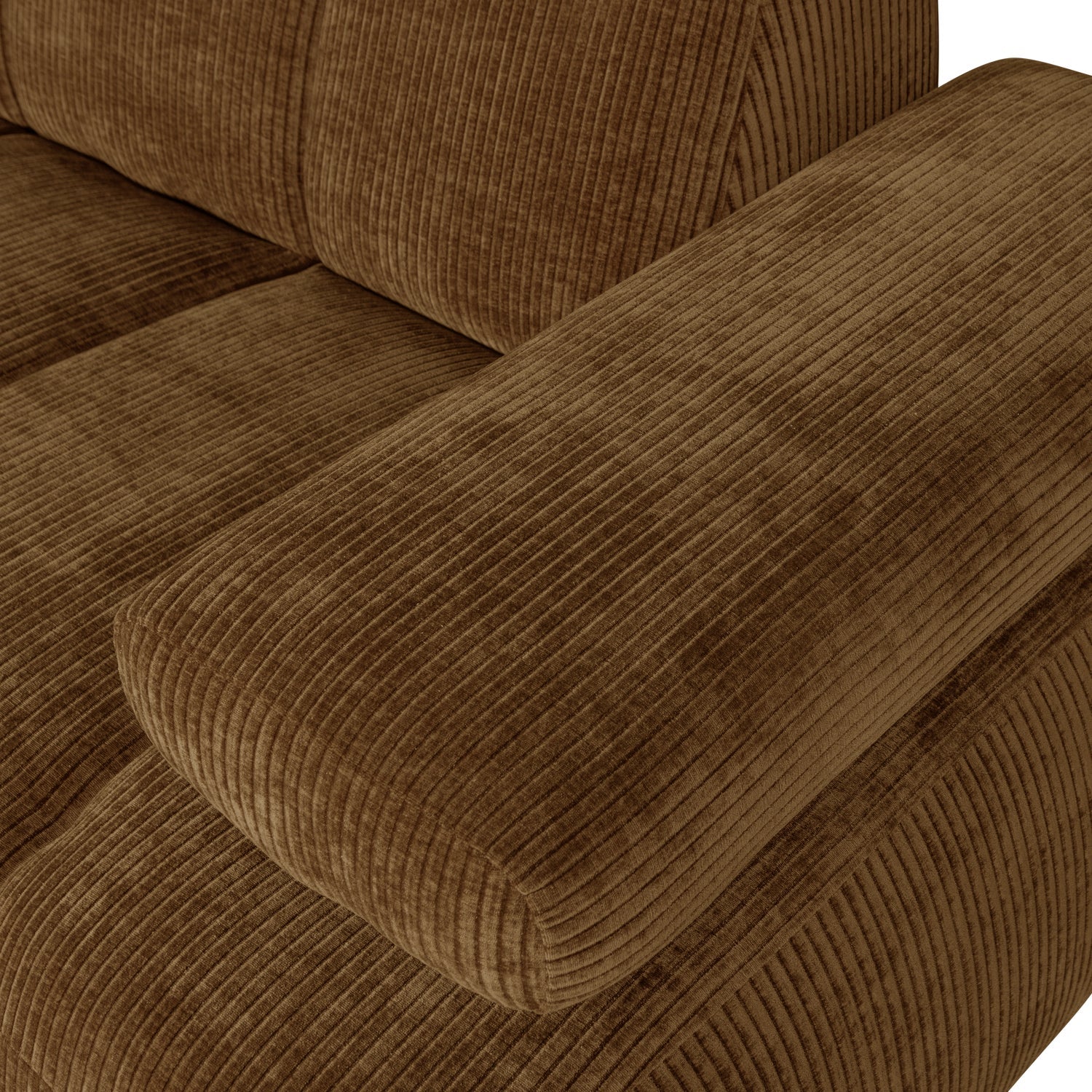 Sofa modułowa MOJO - element 1,5-osobowy prawostronny ciemny miodowy sztruks