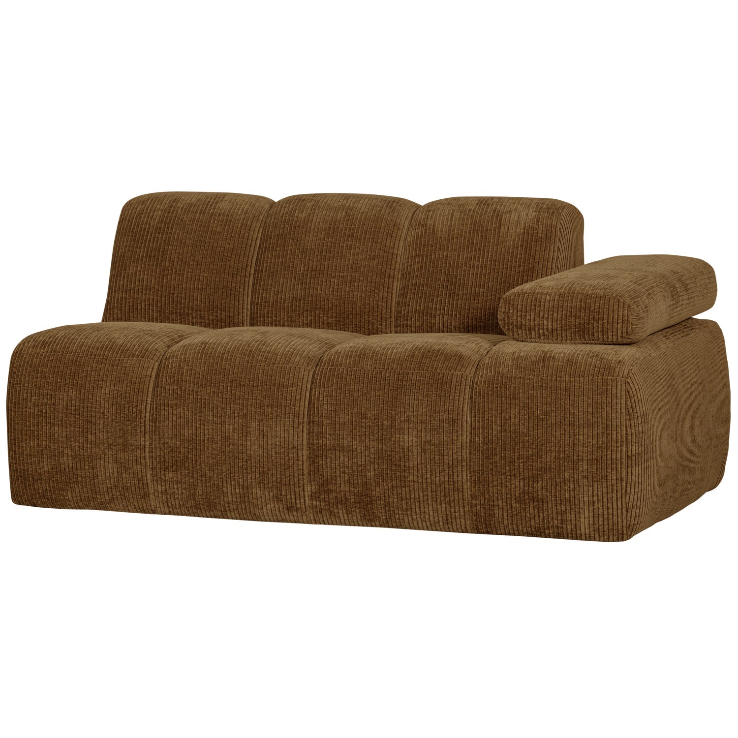 Sofa modułowa MOJO - element 1,5-osobowy prawostronny ciemny miodowy sztruks