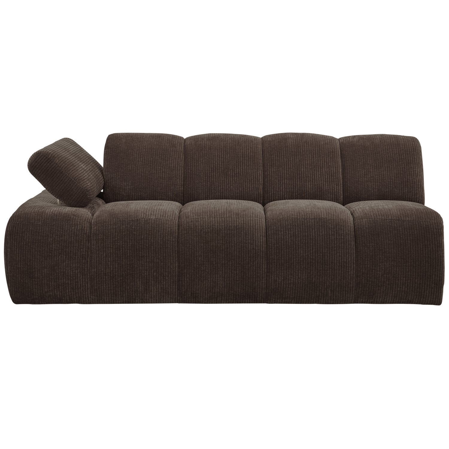 MOJO modular sofa - left-sided 2-seater dark brown corduroy element