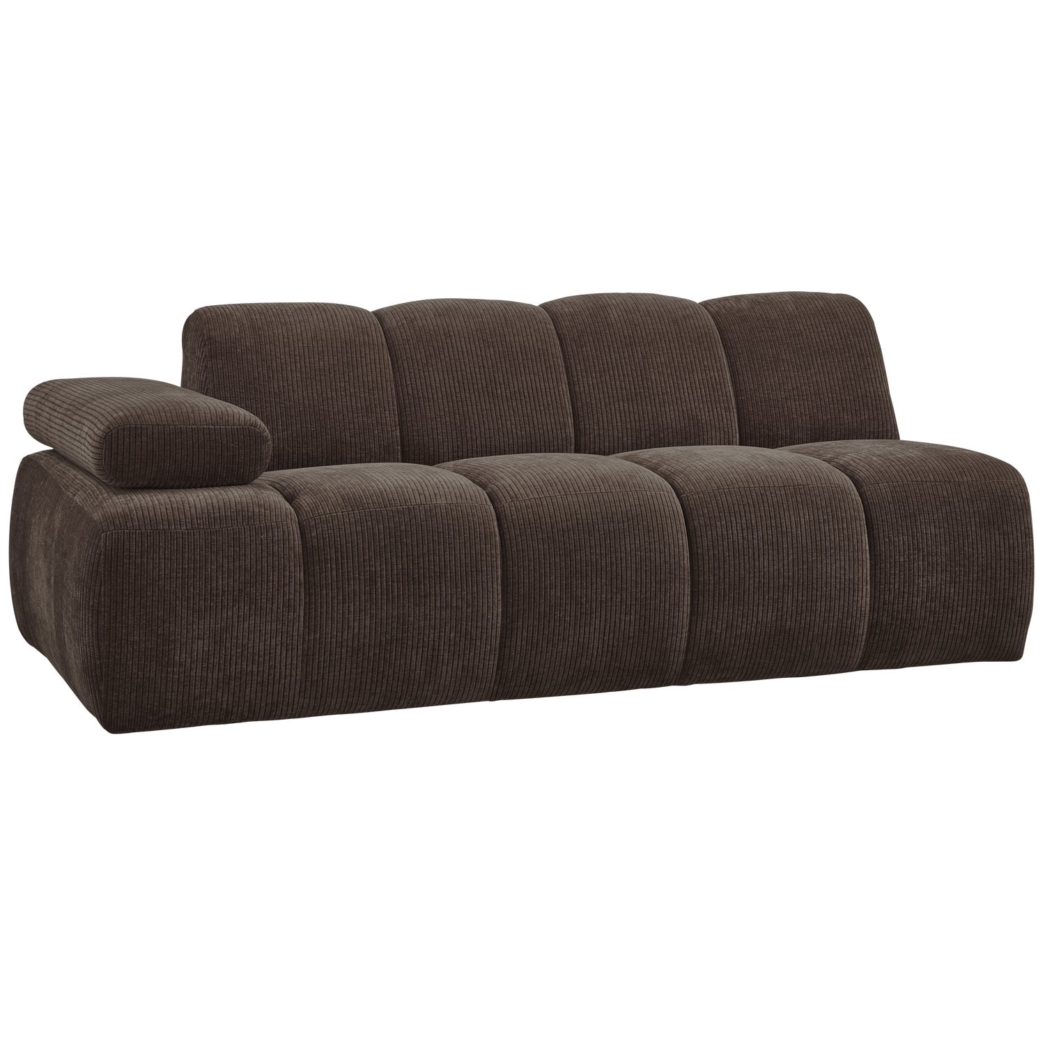 MOJO modular sofa - left-sided 2-seater dark brown corduroy element