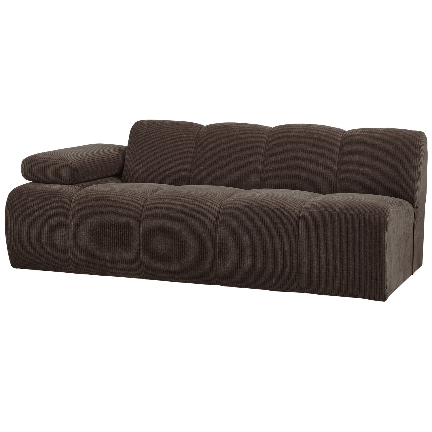 MOJO modular sofa - left-sided 2-seater dark brown corduroy element
