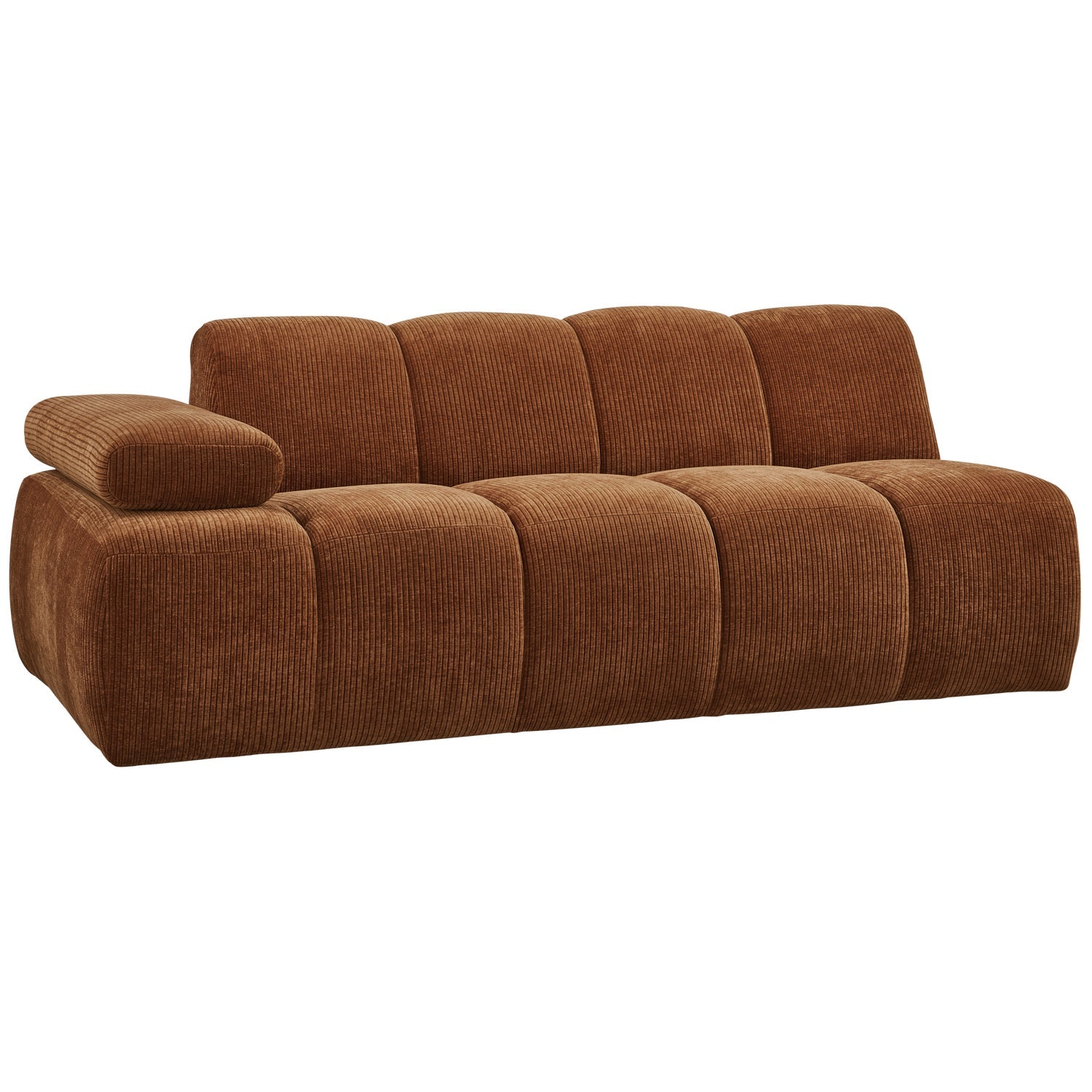 MOJO modular sofa - left-sided 2-seater brown corduroy element