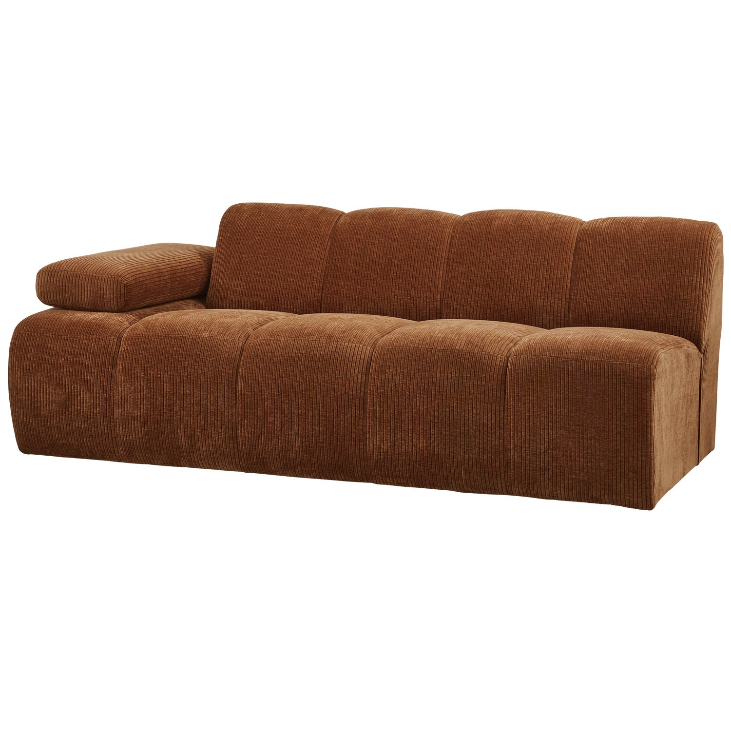 MOJO modular sofa - left-sided 2-seater brown corduroy element