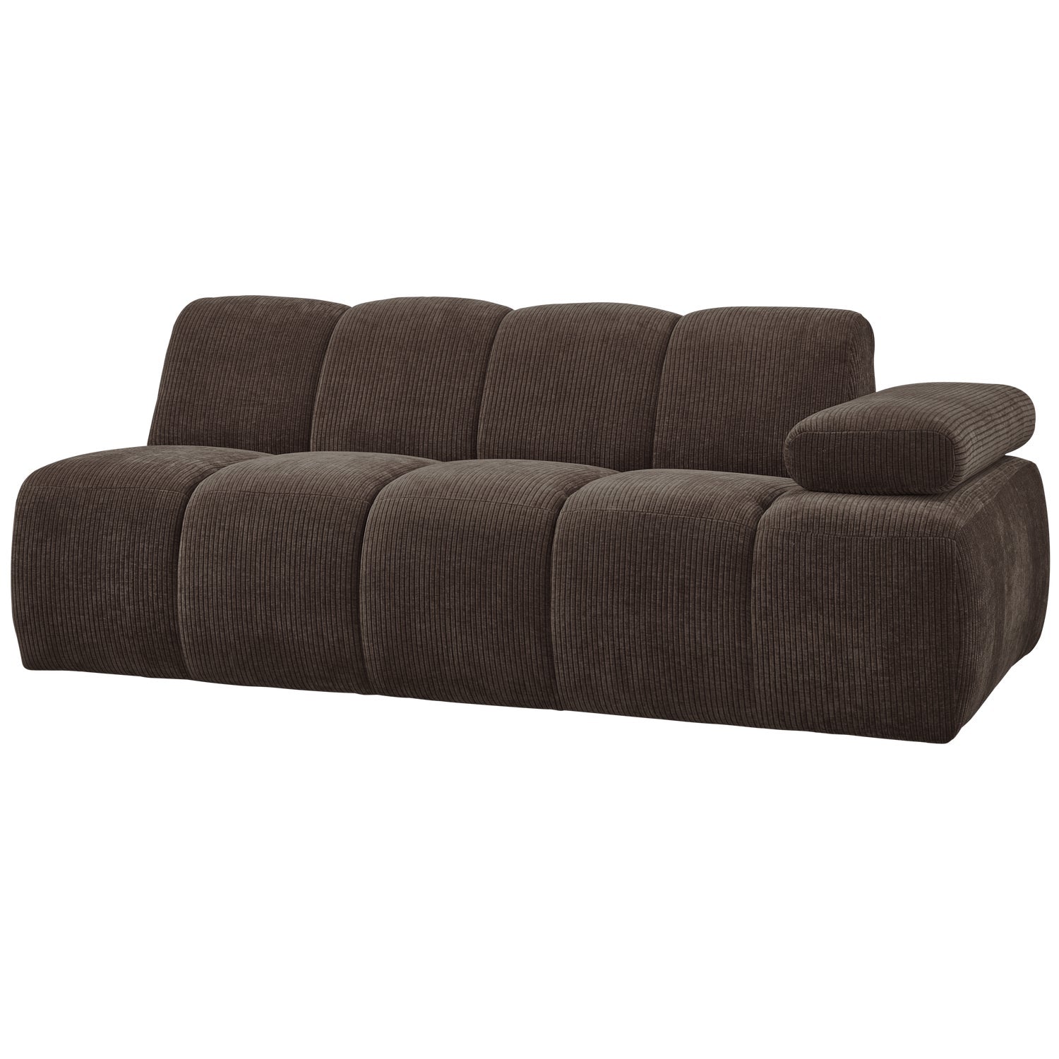 MOJO modular sofa - right-facing 2-seater dark brown corduroy element