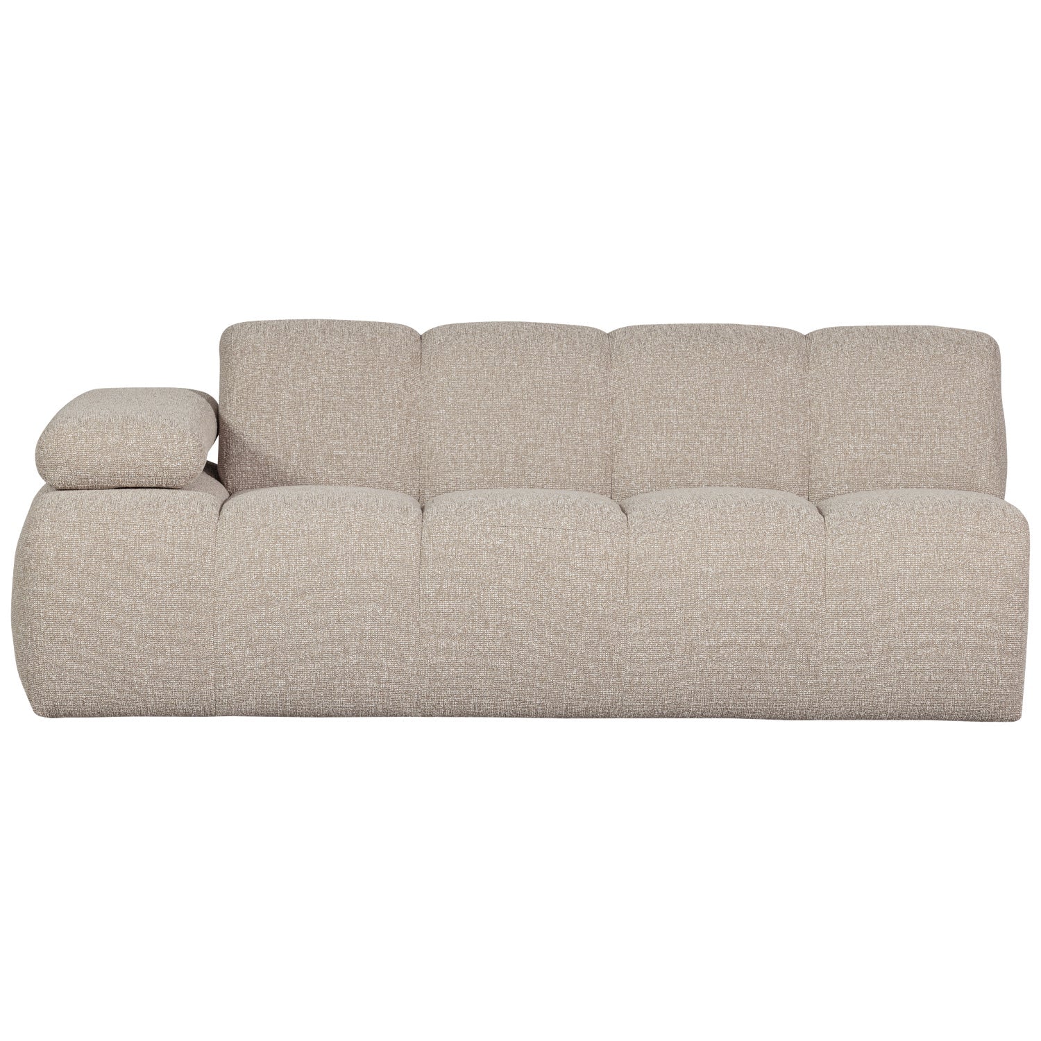 Sofa modułowa MOJO - element 2-osobowy lewostronny beżowy melanż bouclé