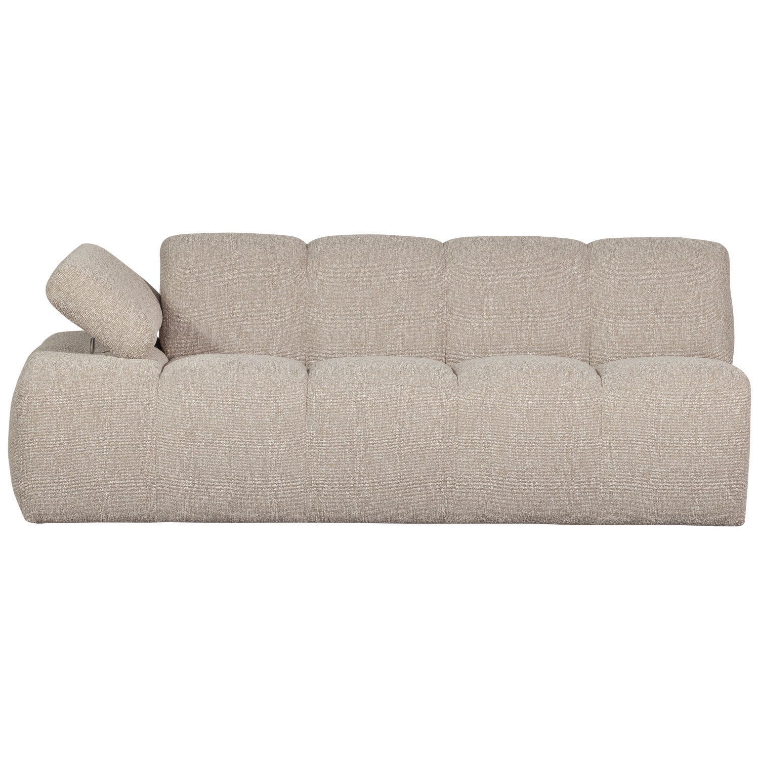 Sofa modułowa MOJO - element 2-osobowy lewostronny beżowy melanż bouclé